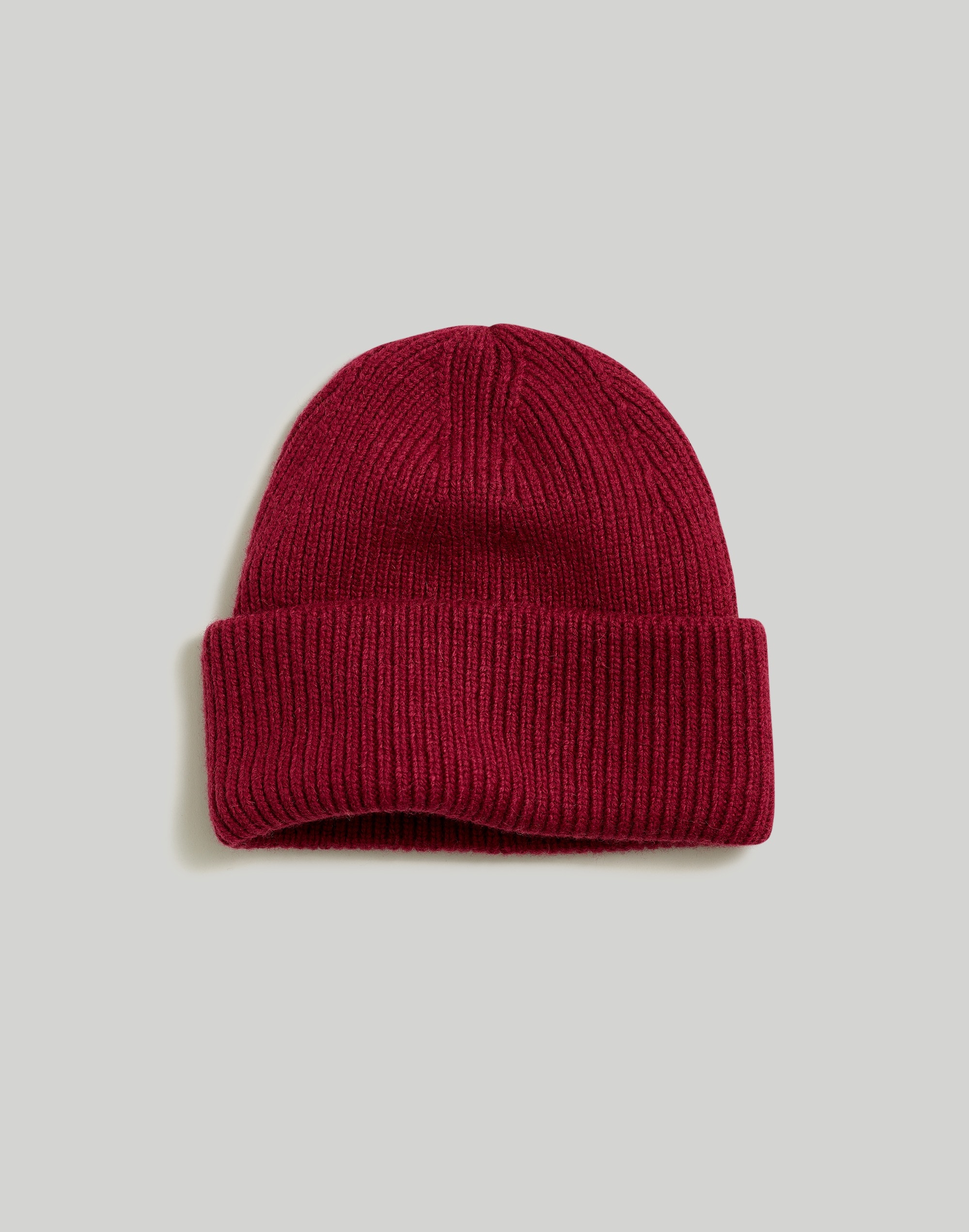 Mw Wool-blend Knit Beanie In Mulberry Wine