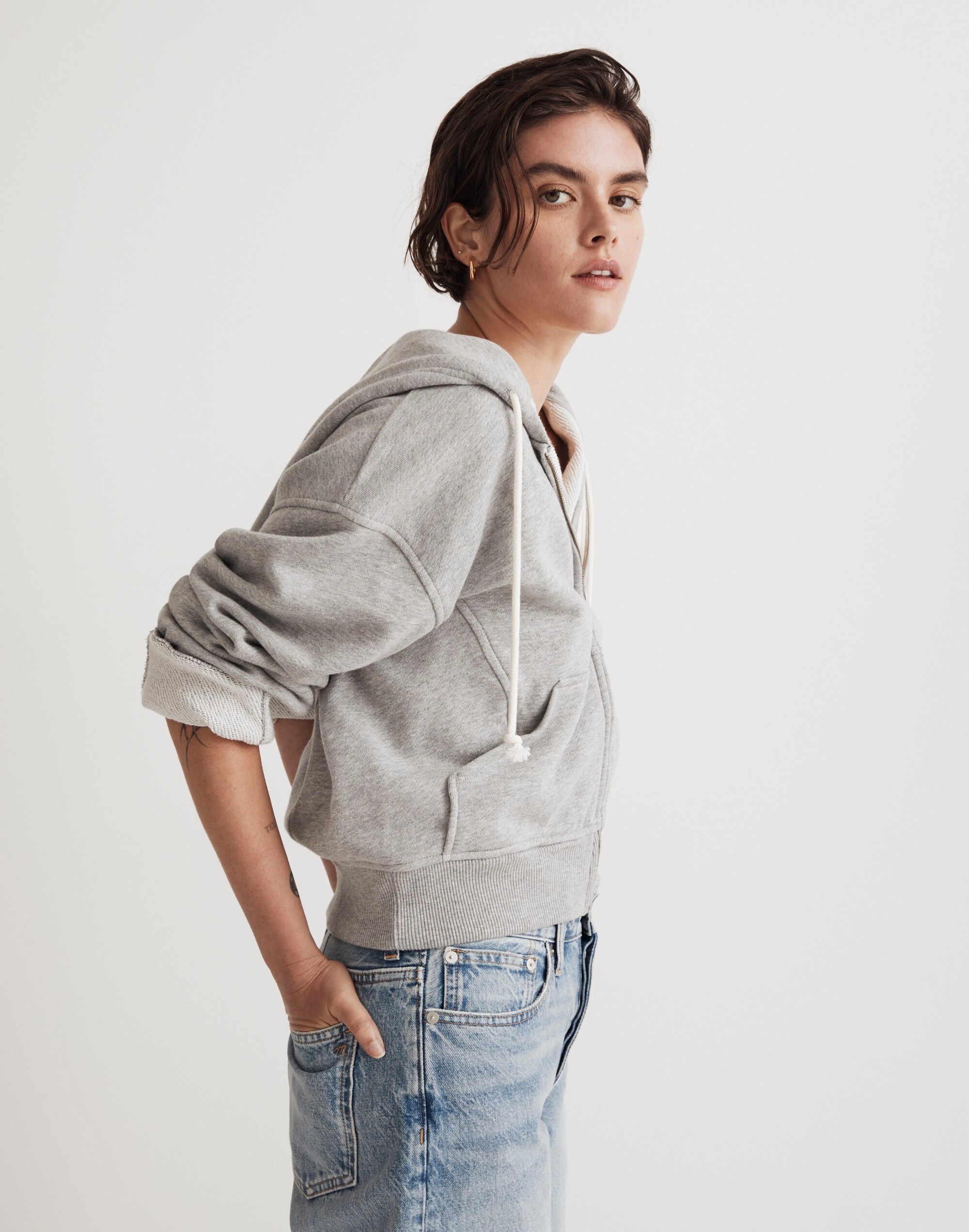 Terry Zip-Front Hoodie