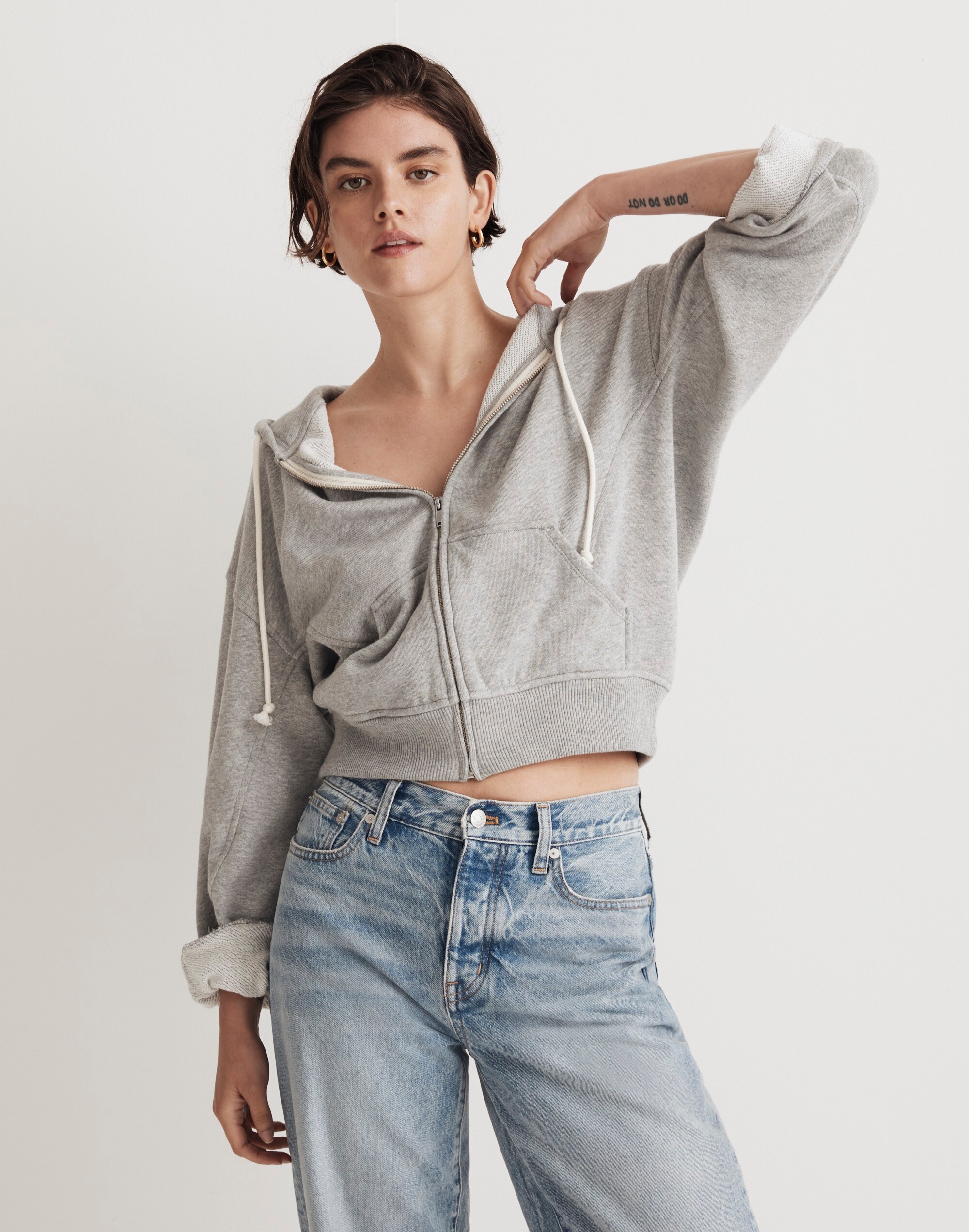 Terry Zip-Front Hoodie