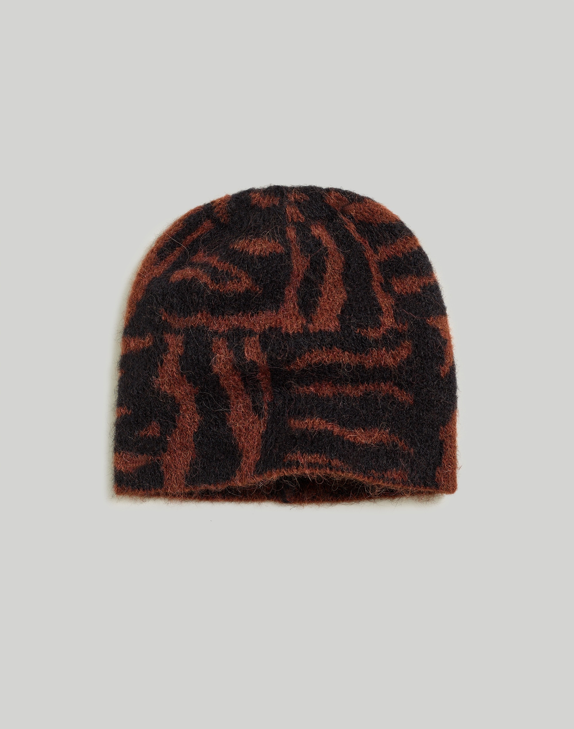 zebra-print beanie