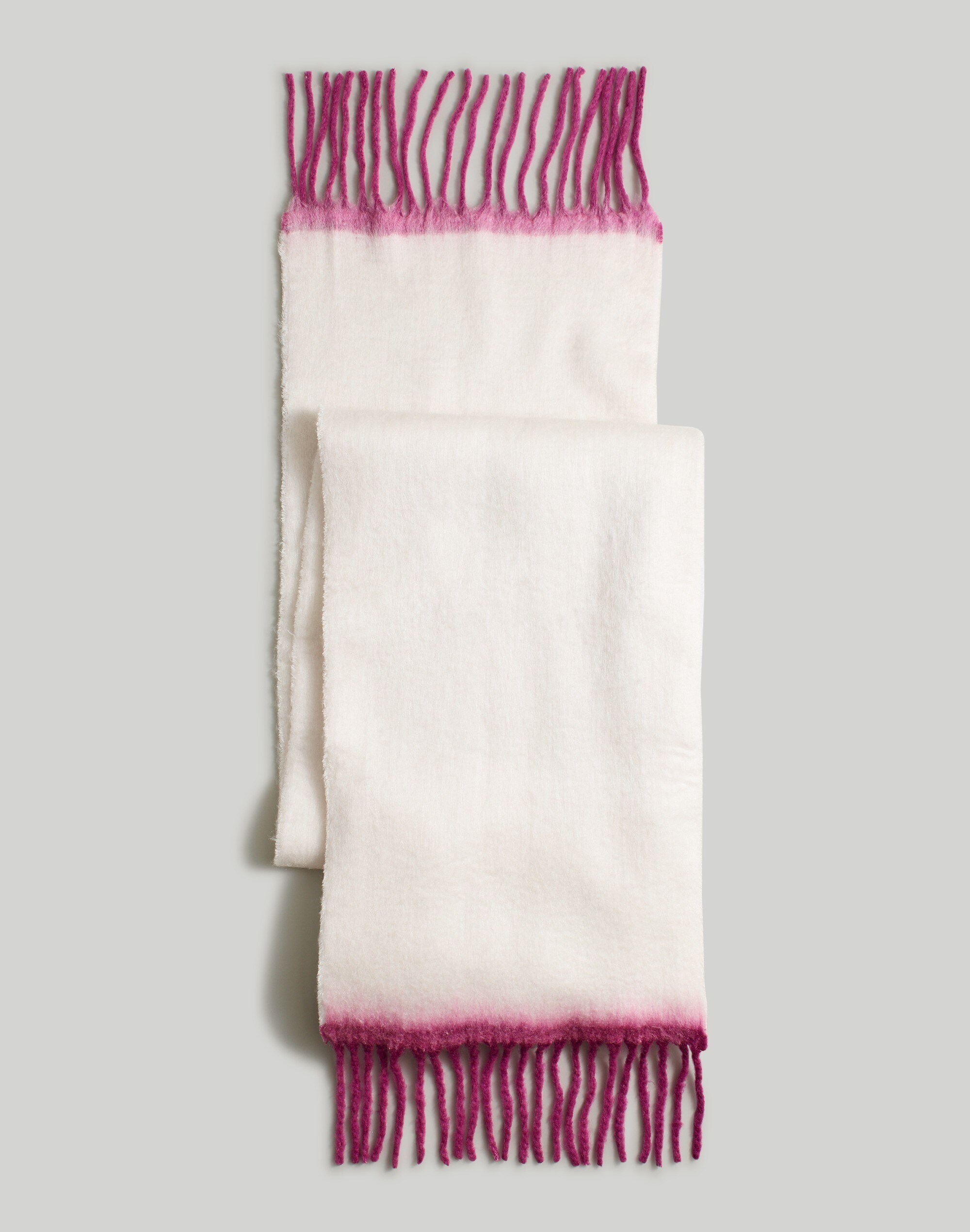 Contrast-Fringe Knit Scarf