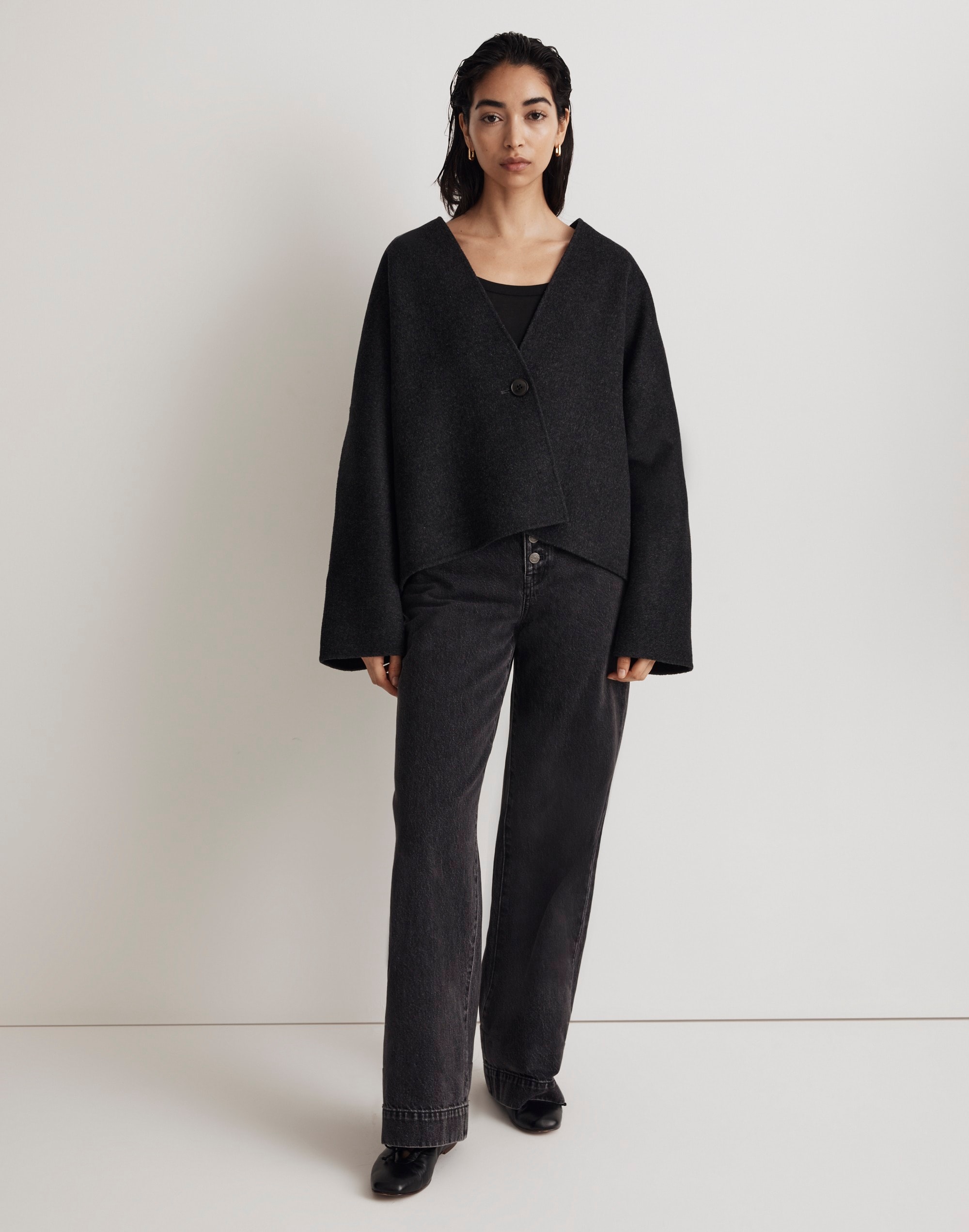 double-faced wrap jacket