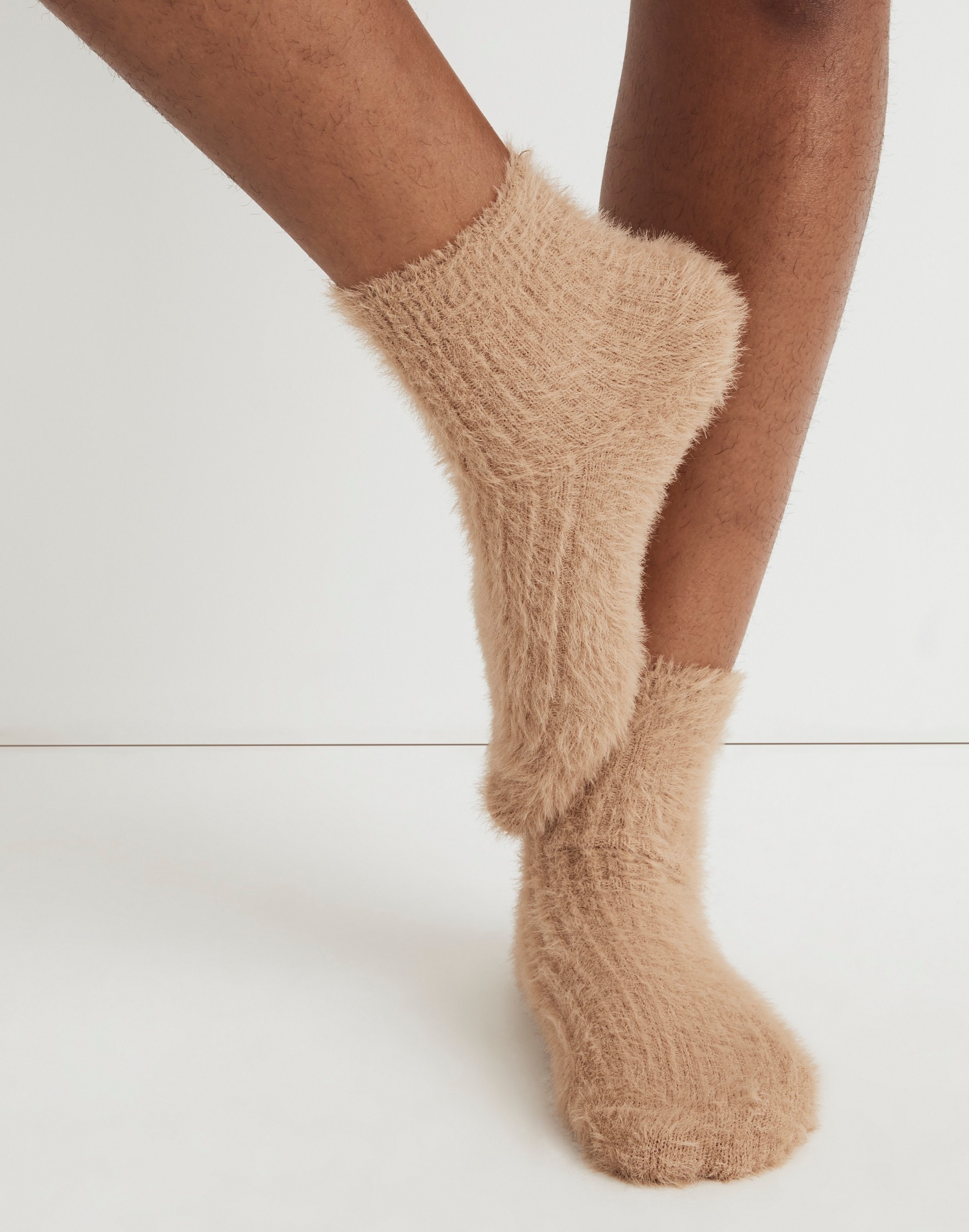 Fuzzy-Knit Ankle Socks
