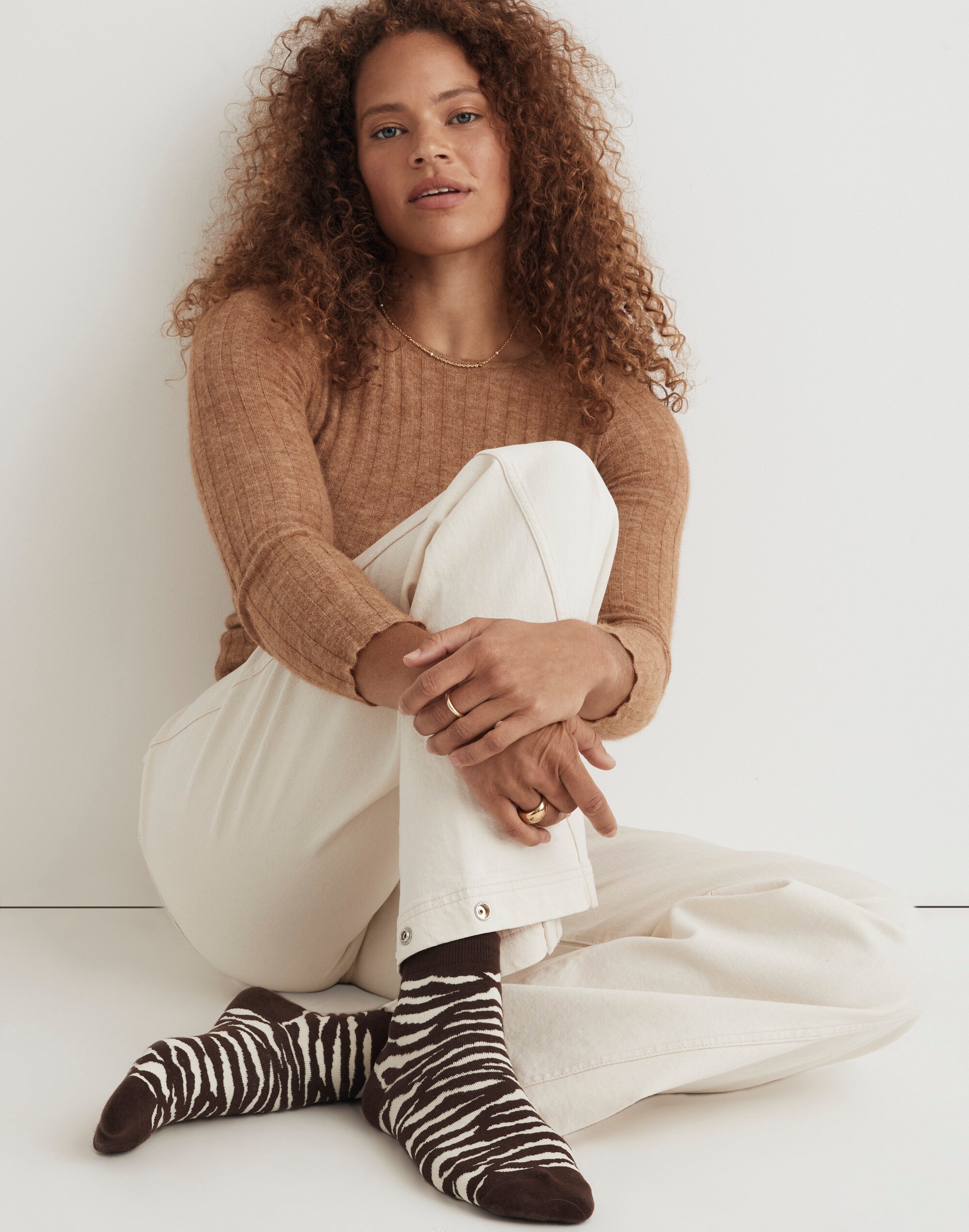 Zebra-Print Ankle Socks