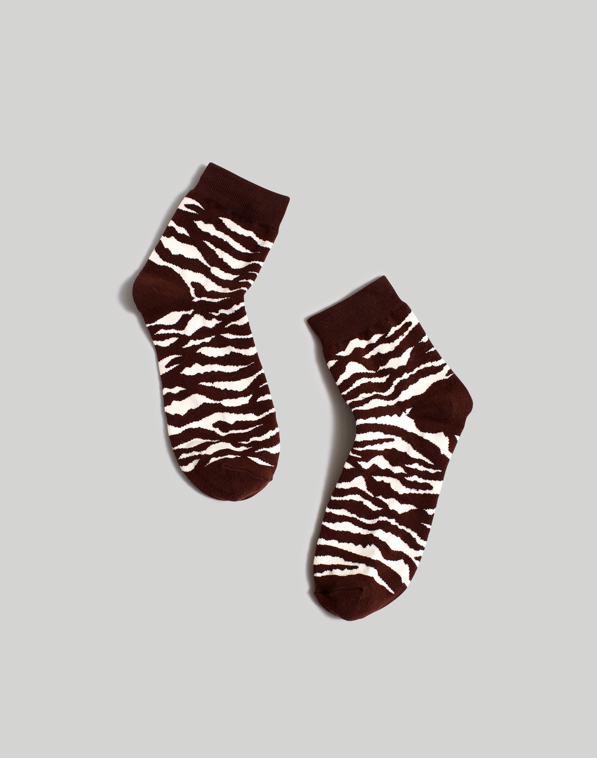 Zebra-Print Ankle Socks