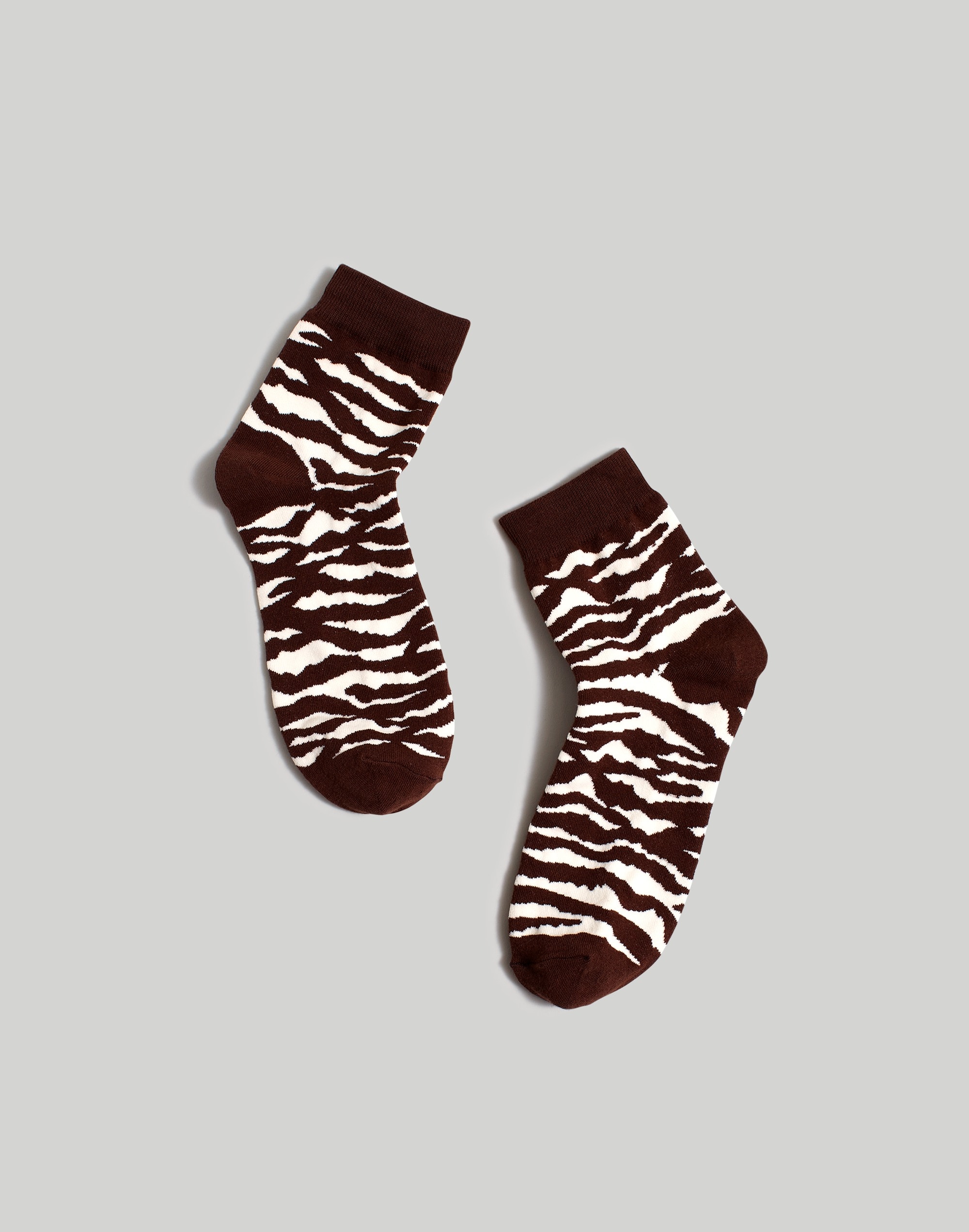 zebra-print ankle socks