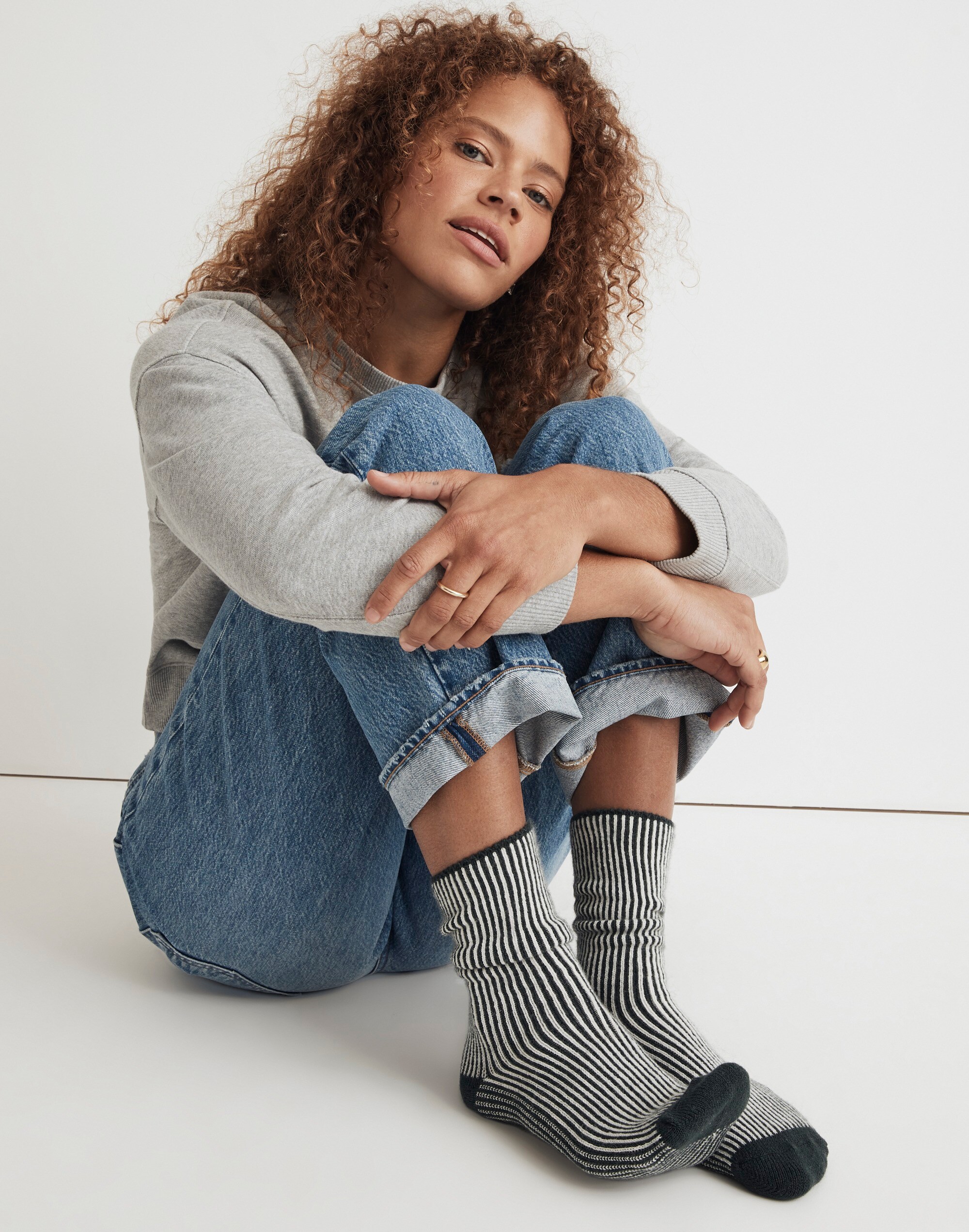 Colorblocked Stripe Trouser Socks