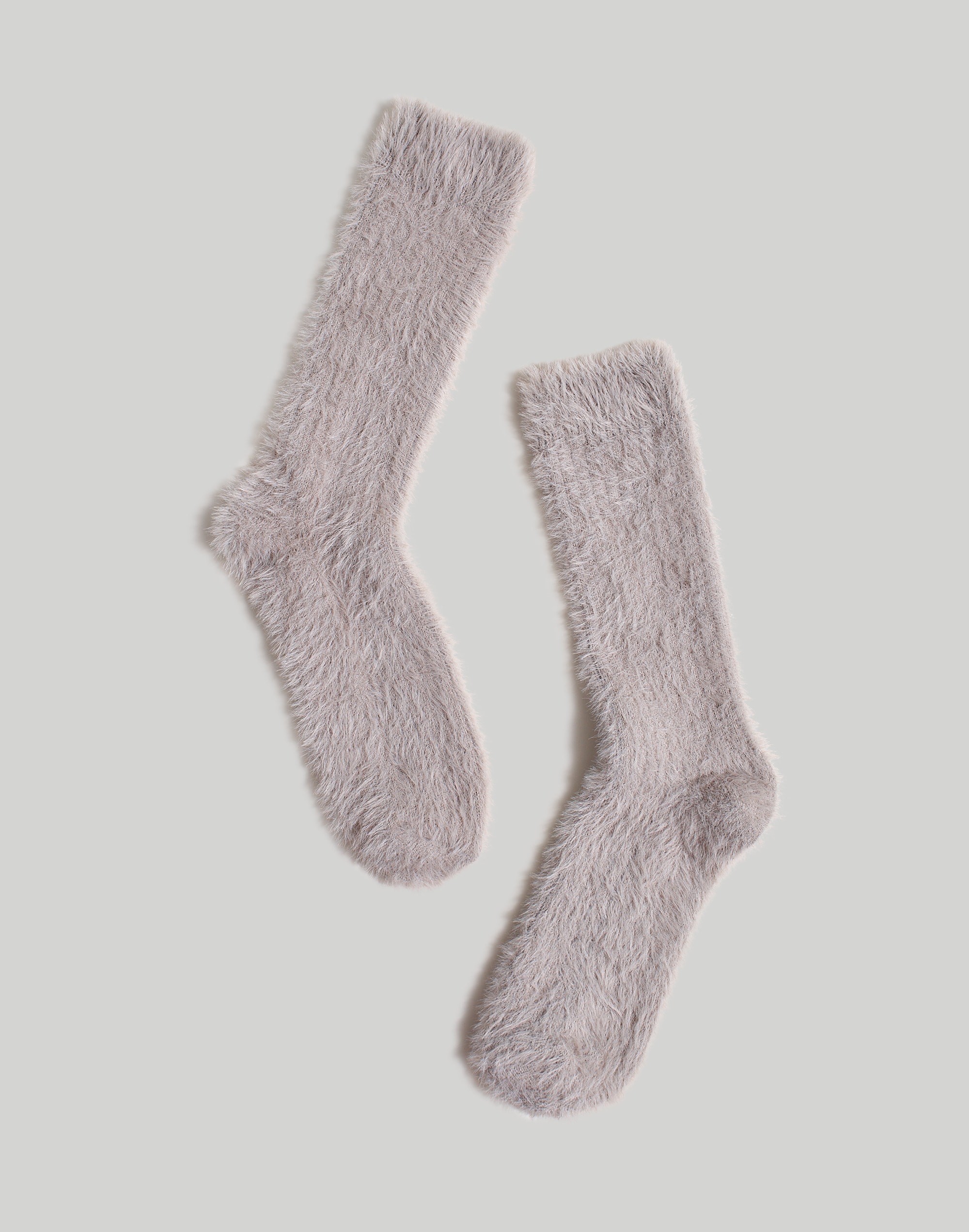 Mw Fuzzy-knit Trouser Socks In Dusk Grey