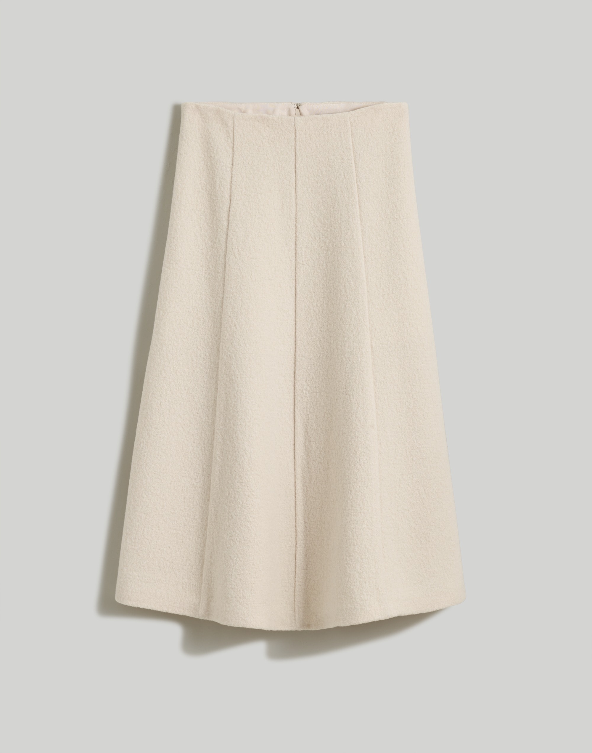 Boiled Wool Midi Skirt
