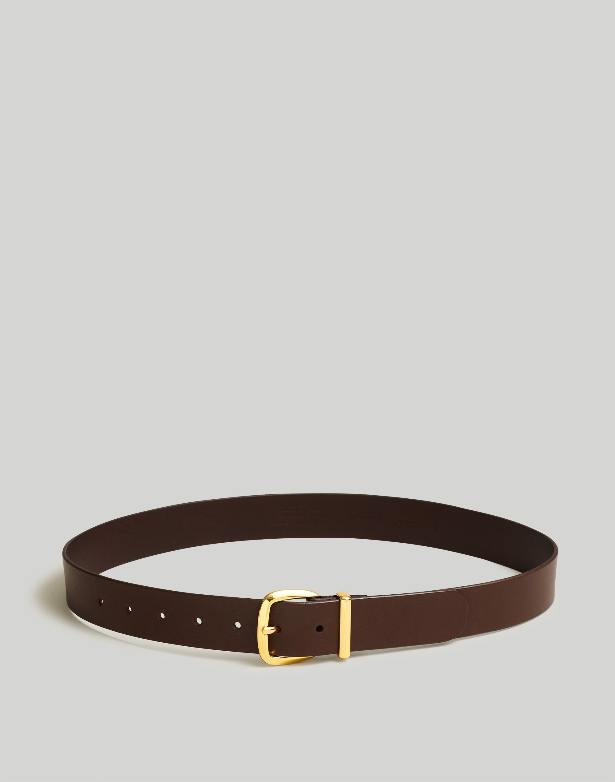 Mw The Essential Wide Leather Belt In Chocolate Raisin