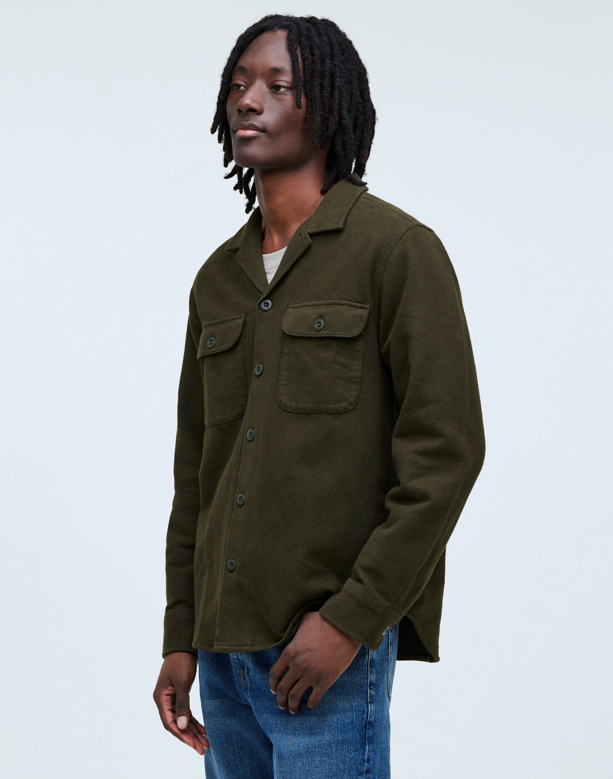 Brushed Flannel Easy Shirt-Jacket