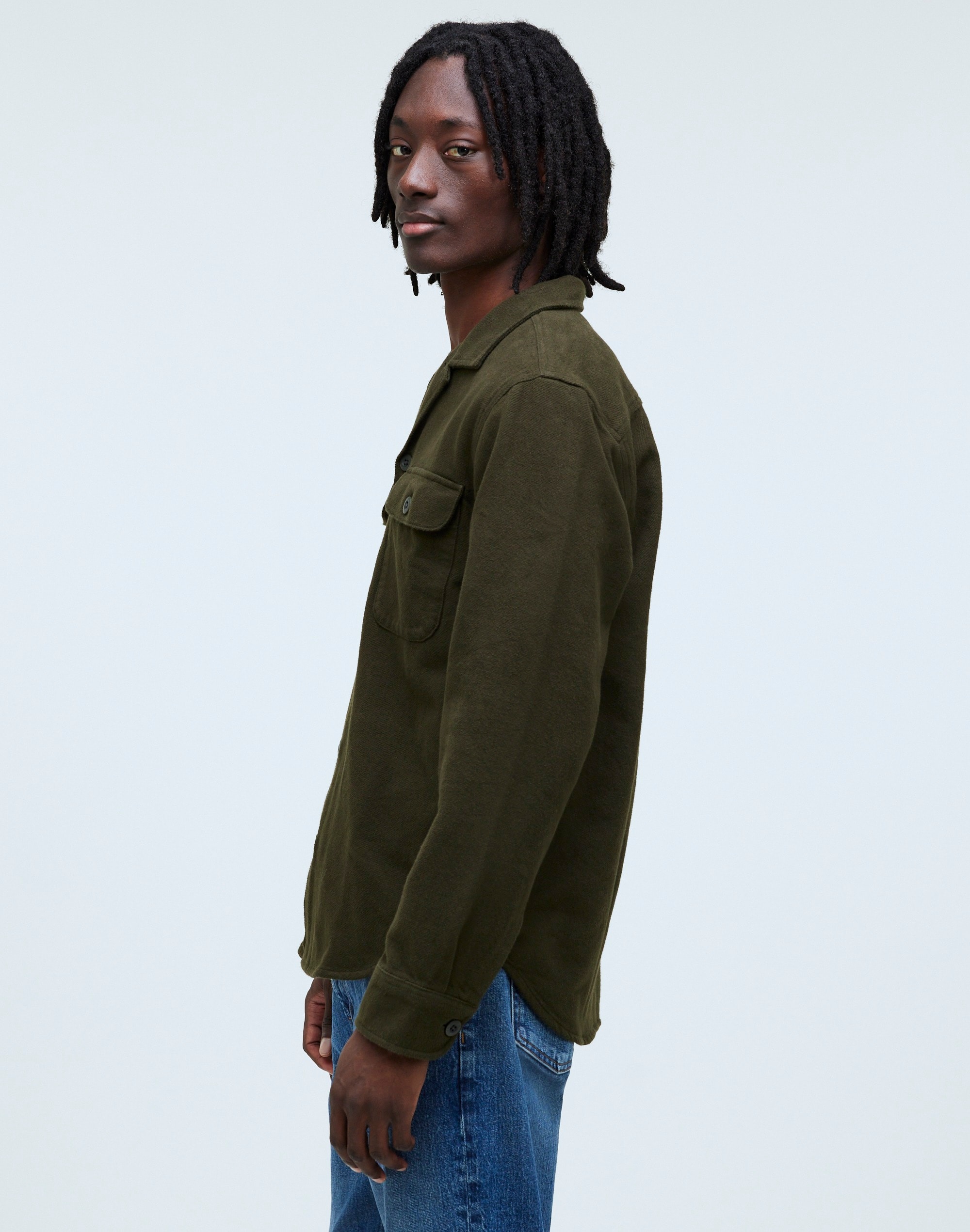 Brushed Flannel Easy Shirt-Jacket