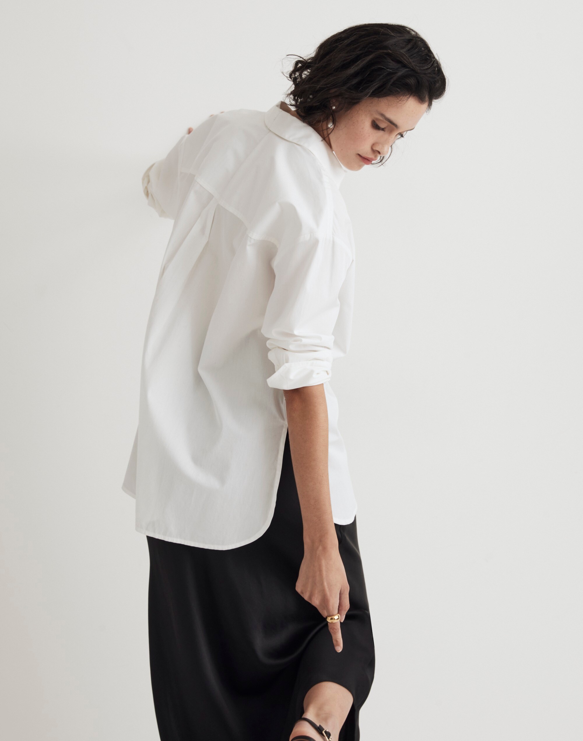 Poplin Oversized Tuxedo Shirt