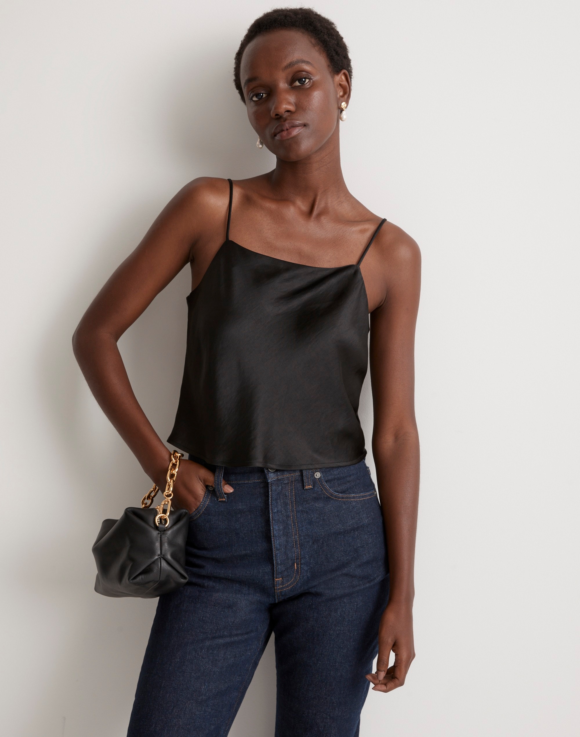 satin square-neck cami