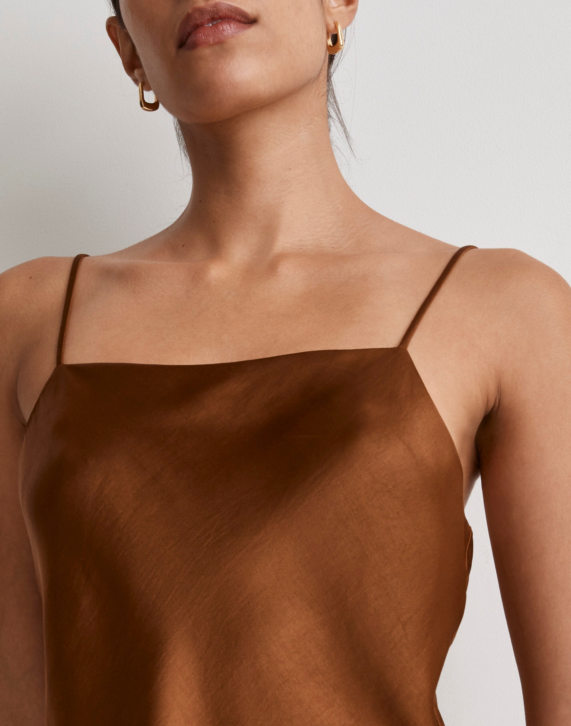 Satin Square-Neck Cami in null image 5