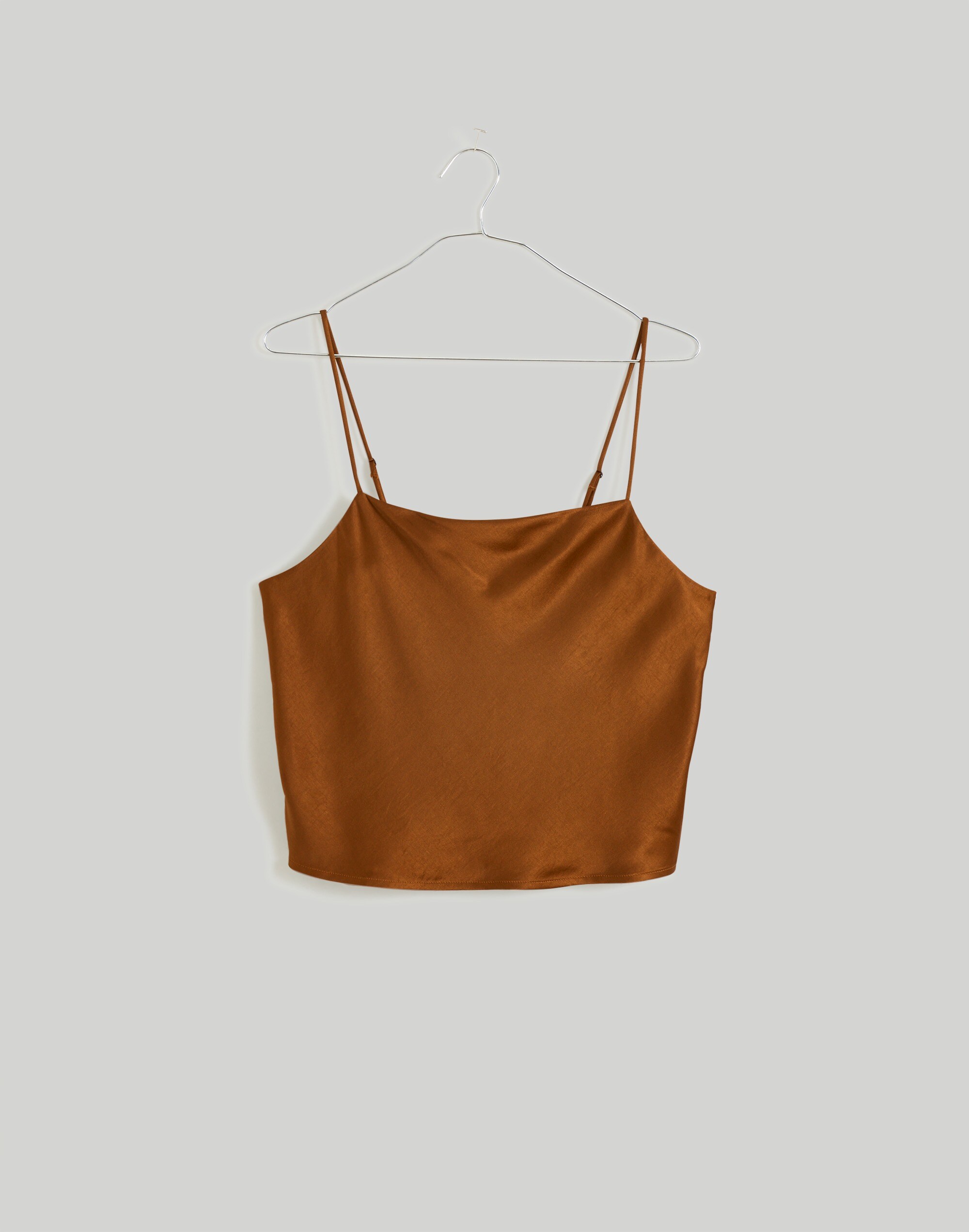 Satin Square-Neck Cami in null image 6