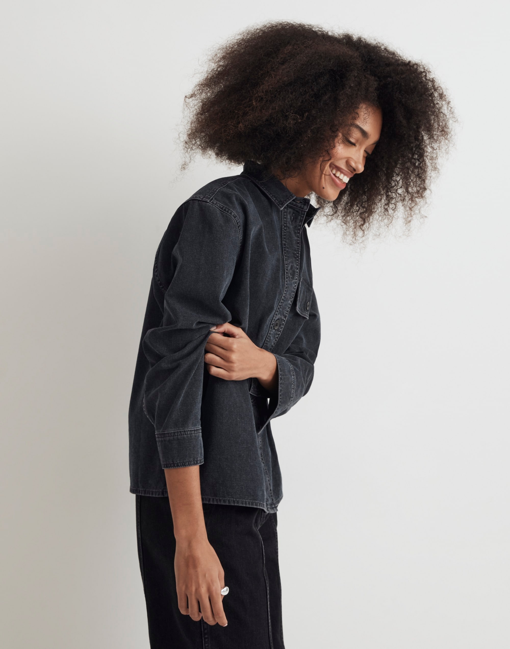 Denim Oversized Popover Shirt in Winsom Wash