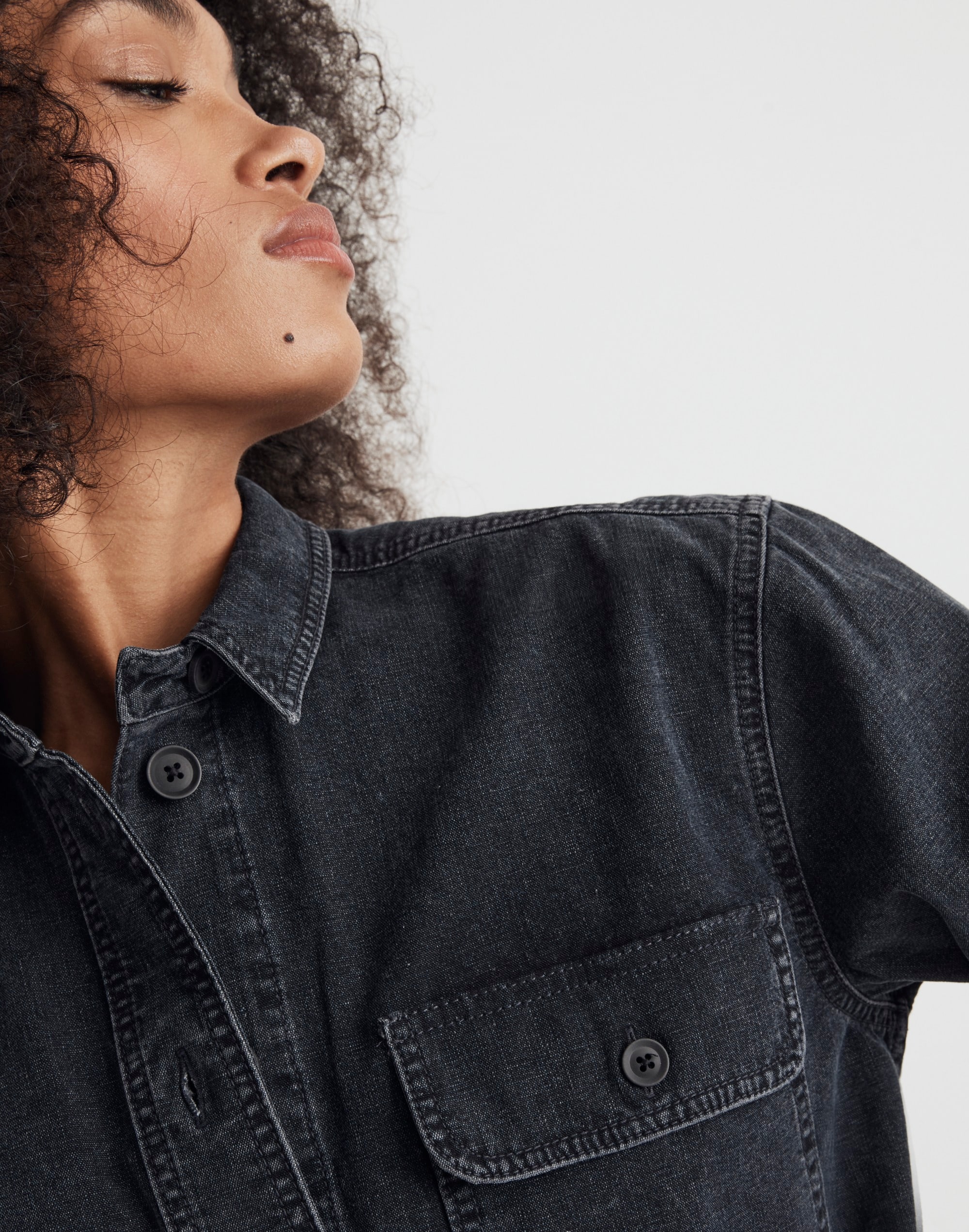 Denim Oversized Popover Shirt in Winsom Wash