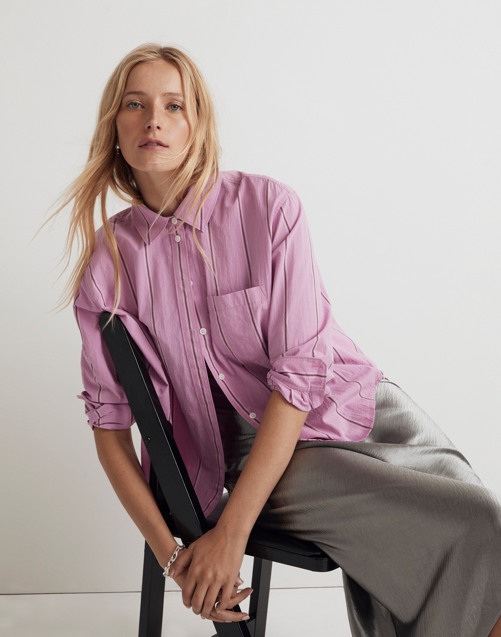 Signature Poplin Oversized Boyshirt in Stripe