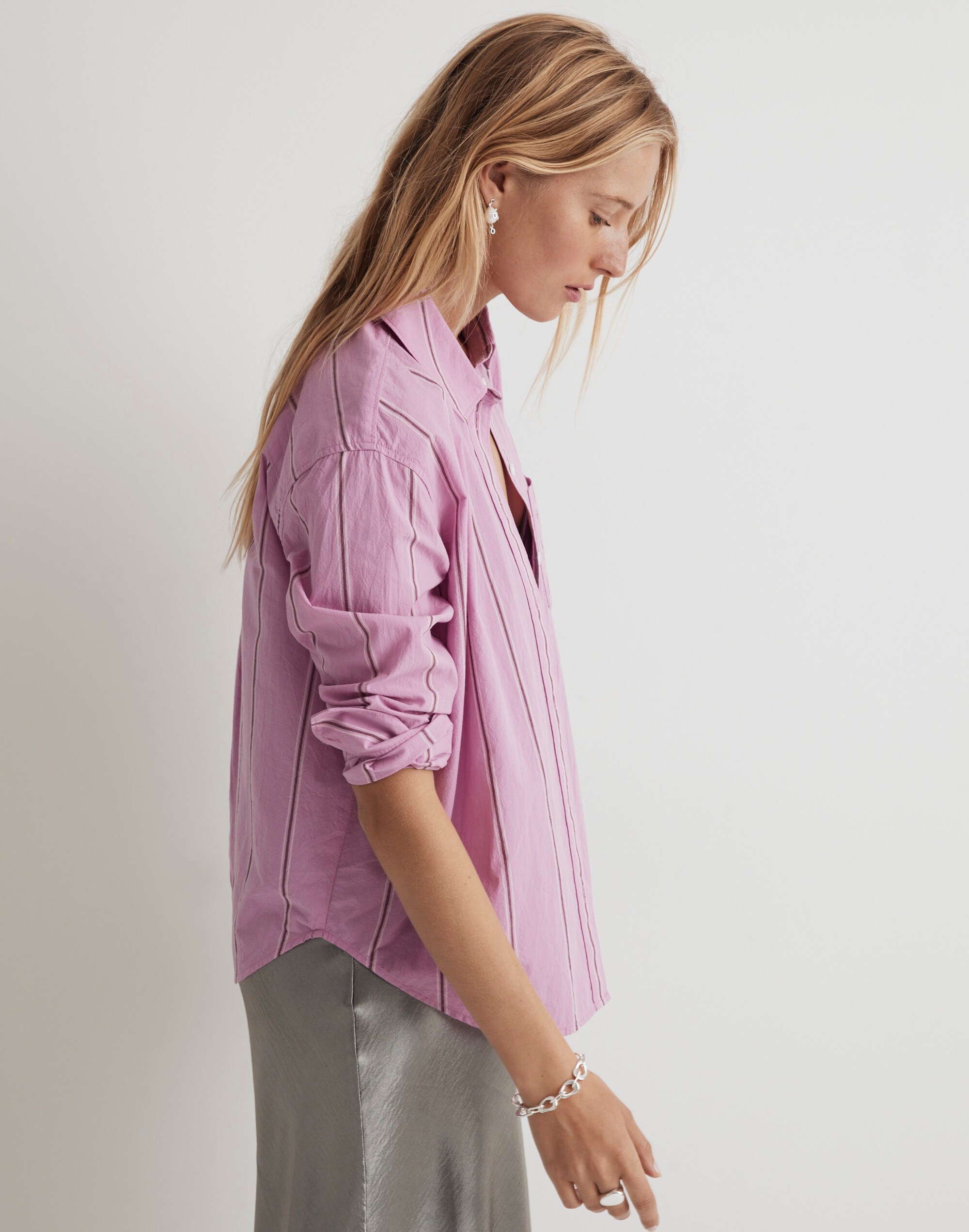 Signature Poplin Oversized Boyshirt in Stripe