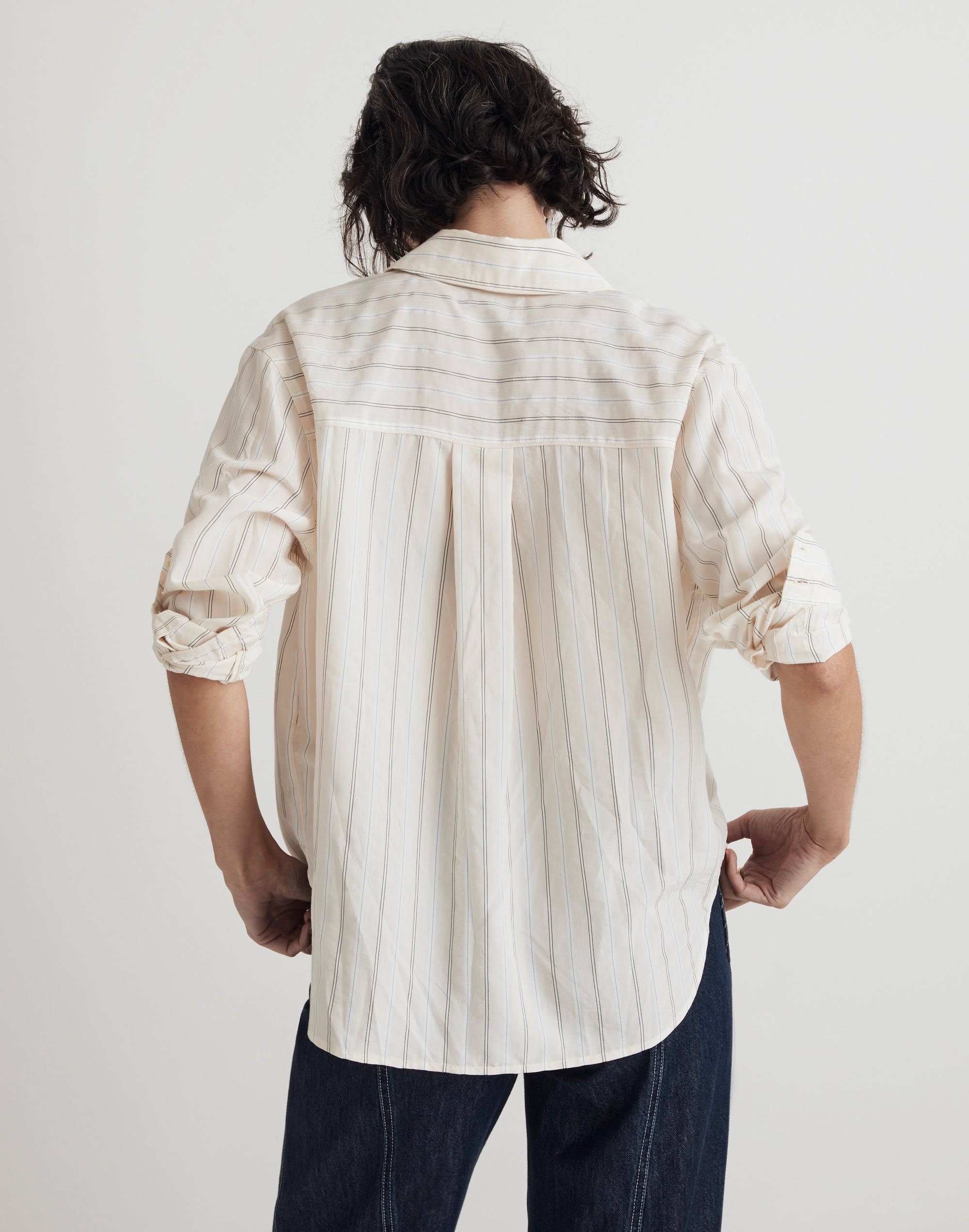 Drapey Oversized Boyshirt in Stripe