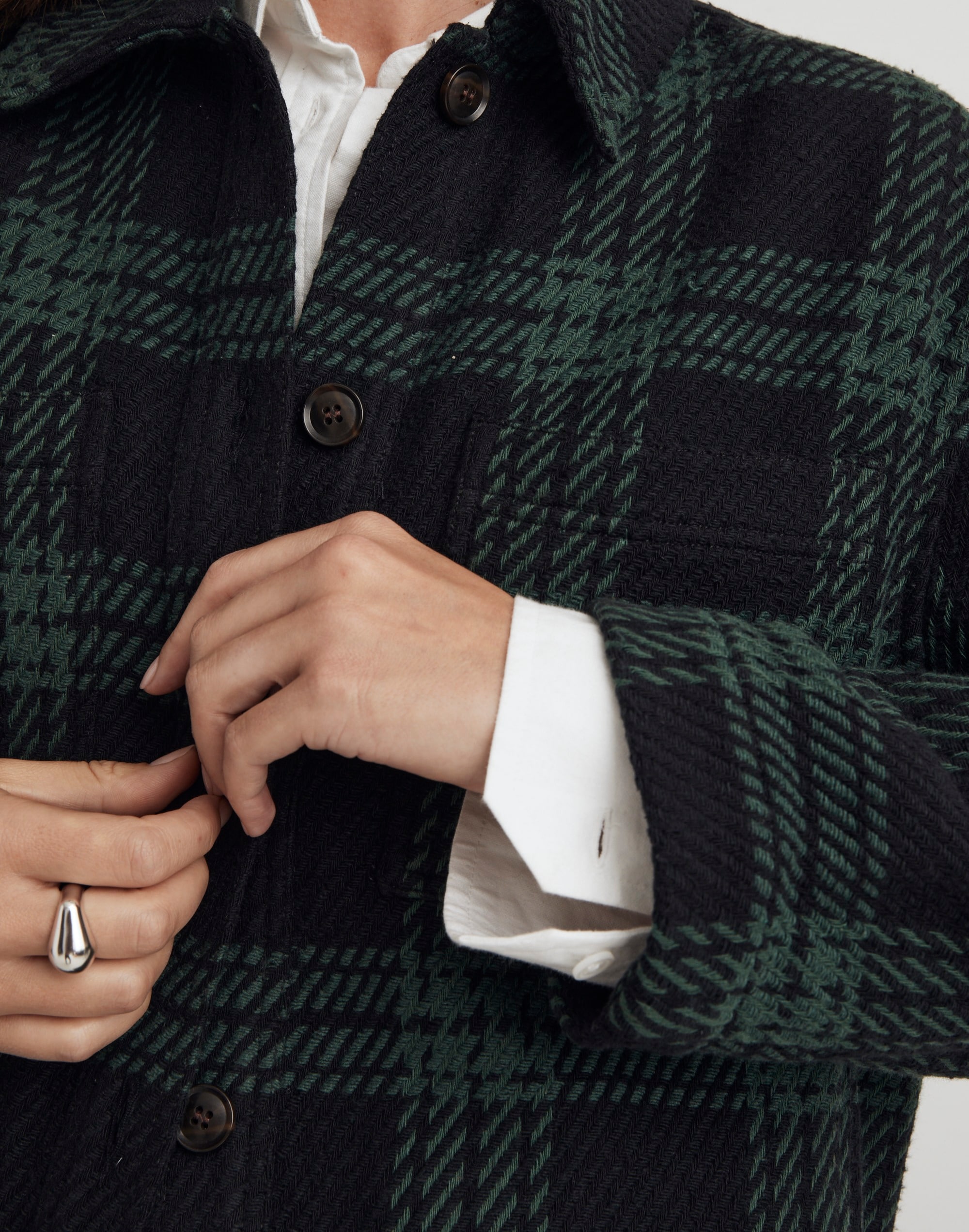 Flannel Boxy Shirt-Jacket in Plaid