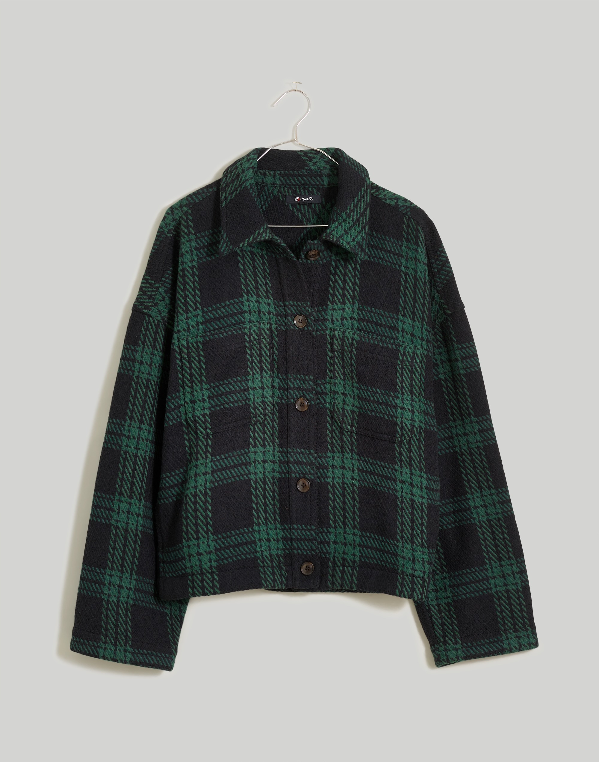 Flannel Boxy Shirt-Jacket in Plaid