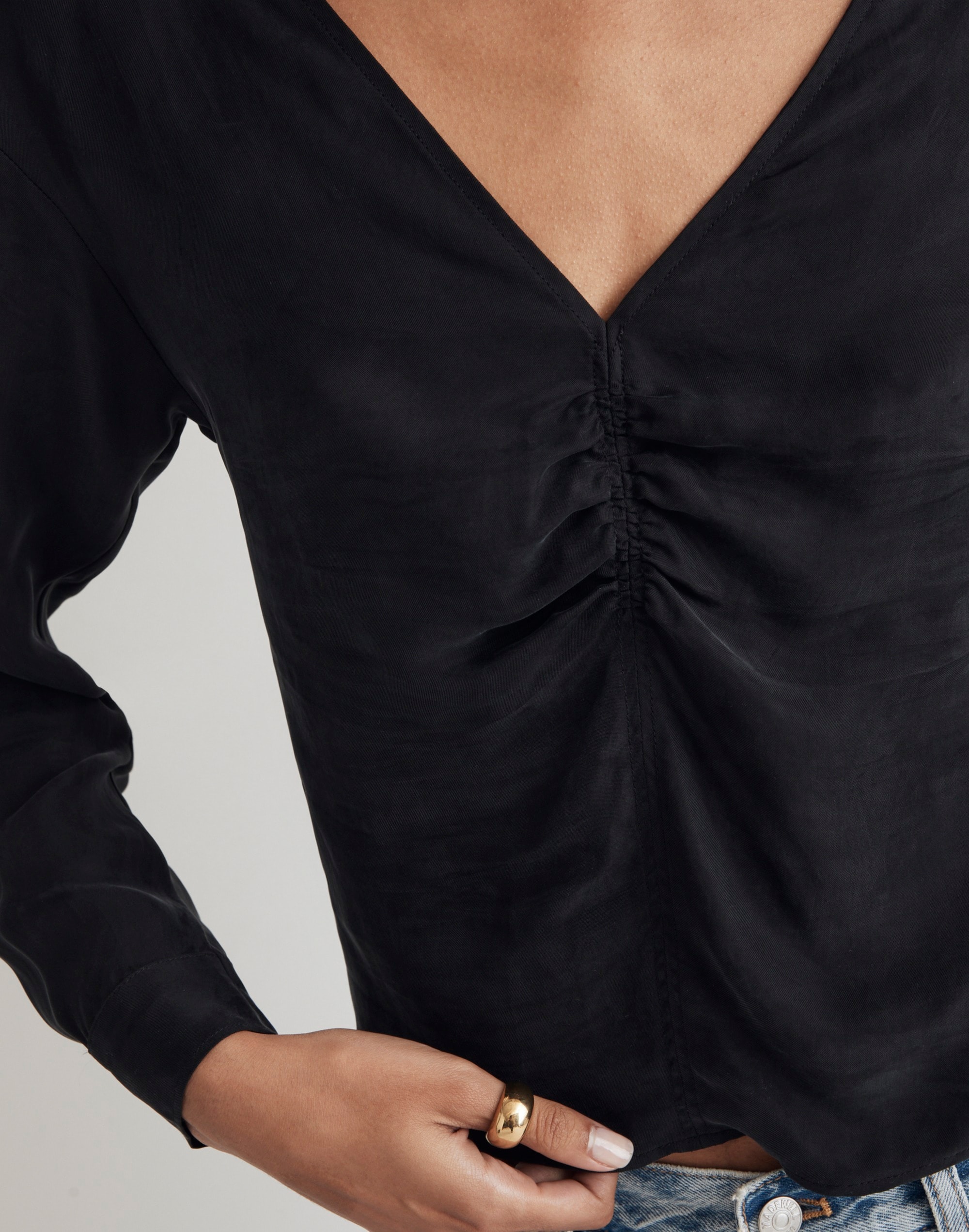 Brushed Ruched-Front Top