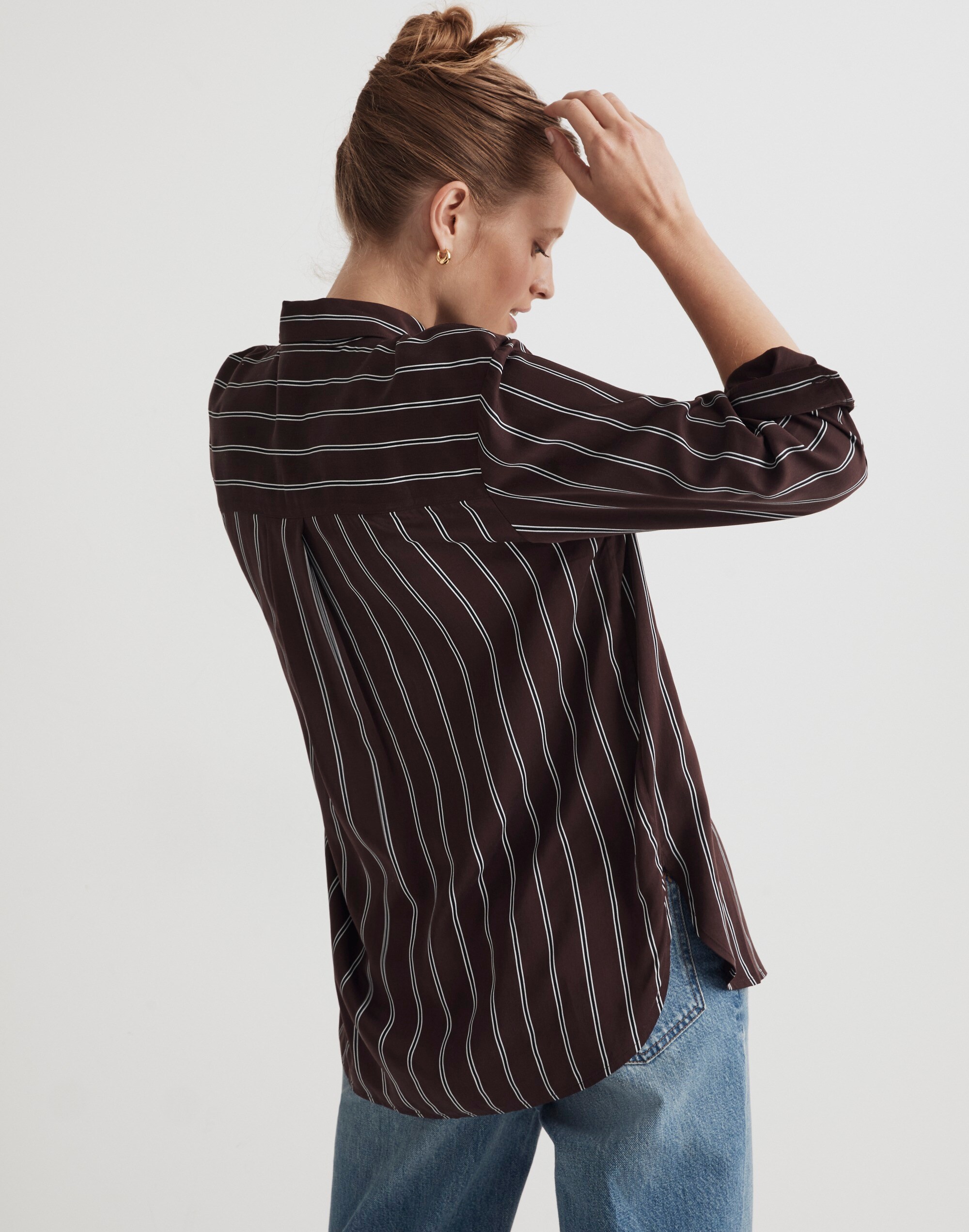 Satin Oversized Boyshirt in Stripe | Madewell