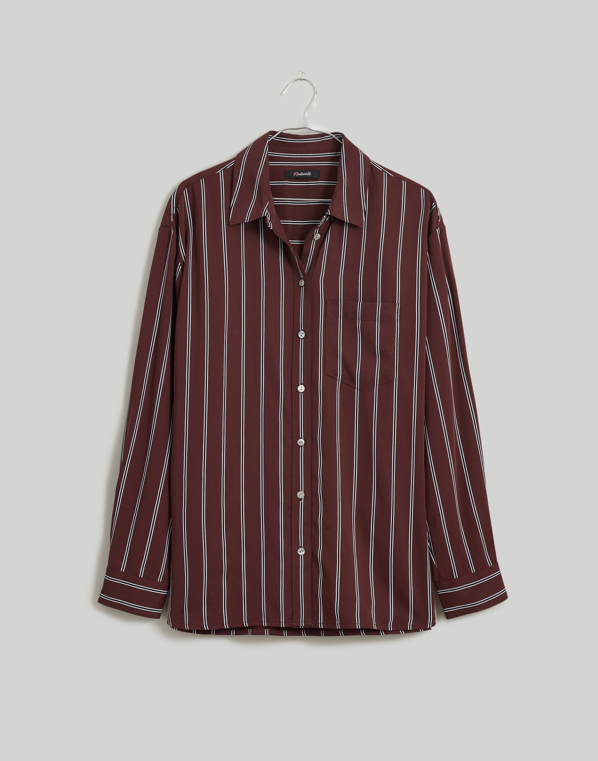 Satin Oversized Boyshirt in Stripe