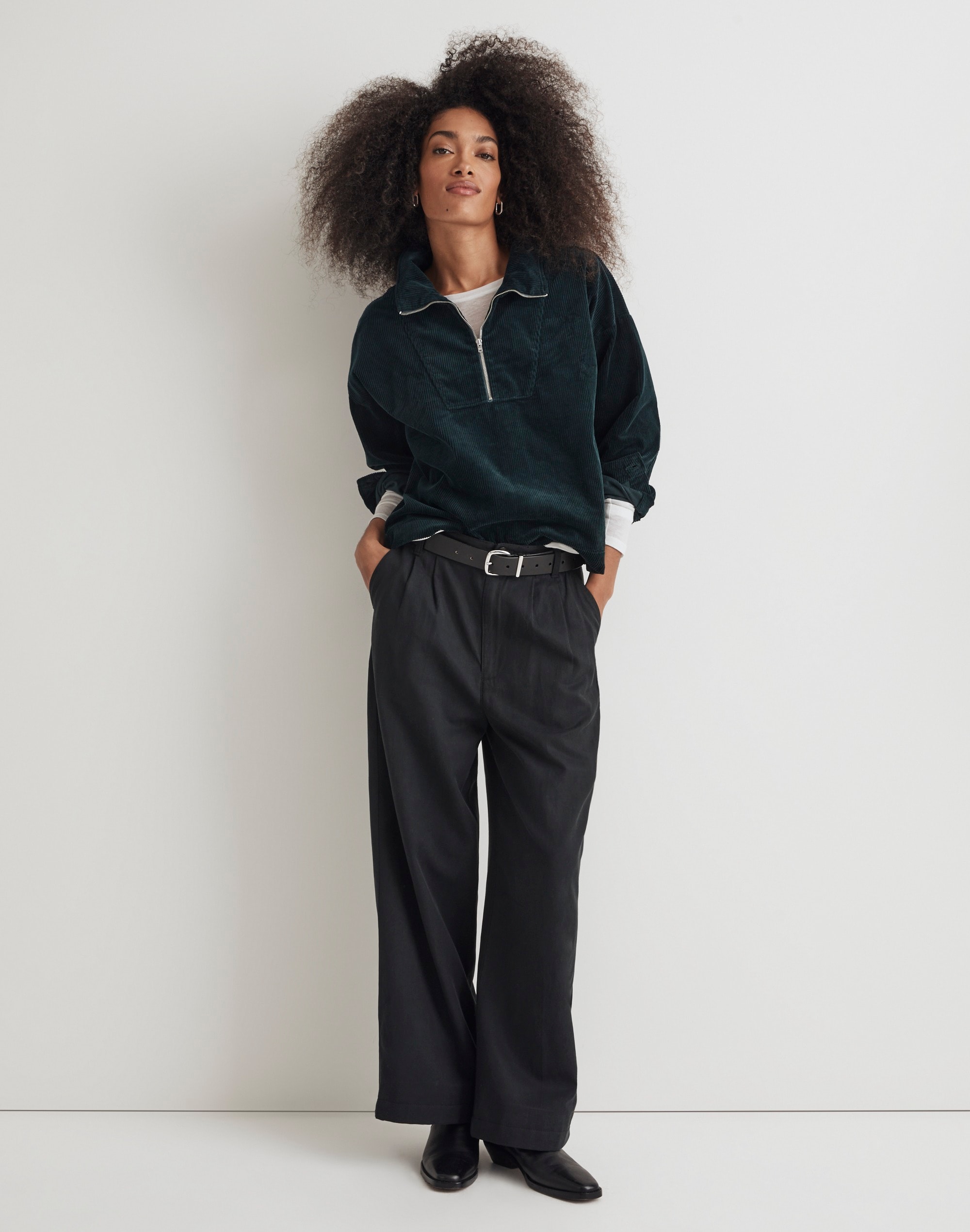 Corduroy Half-Zip Pullover