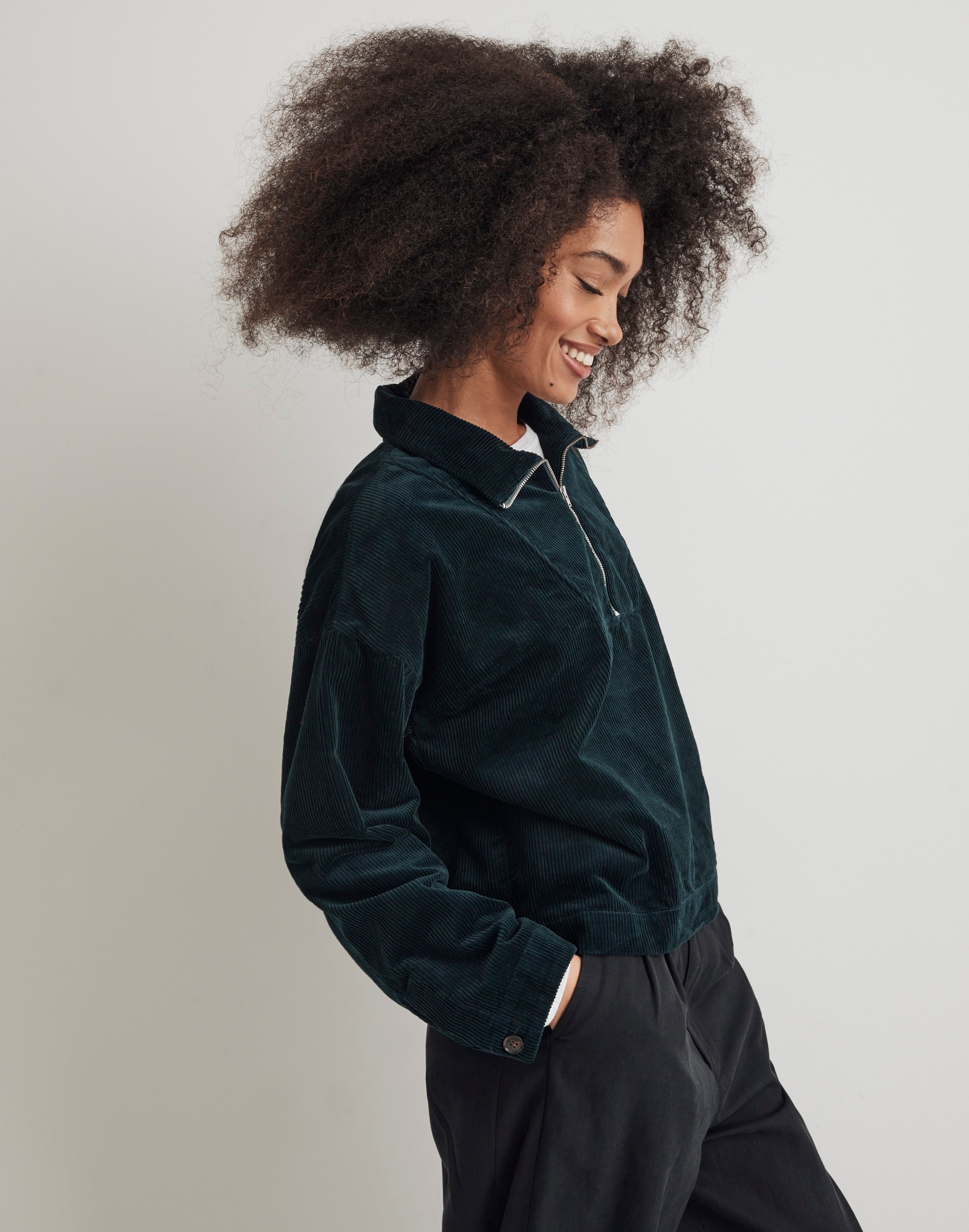 Corduroy Half-Zip Pullover