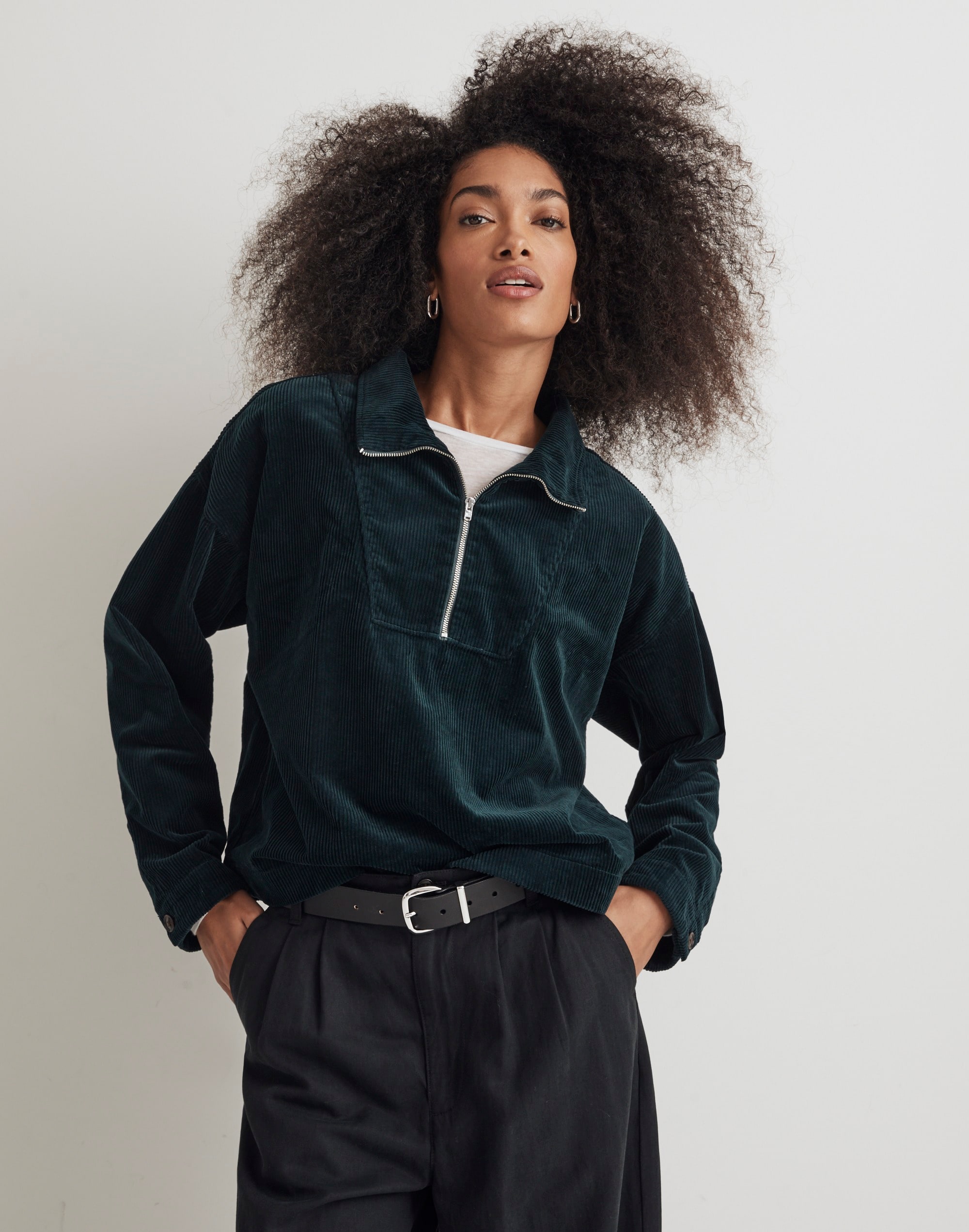 Corduroy Half-Zip Pullover