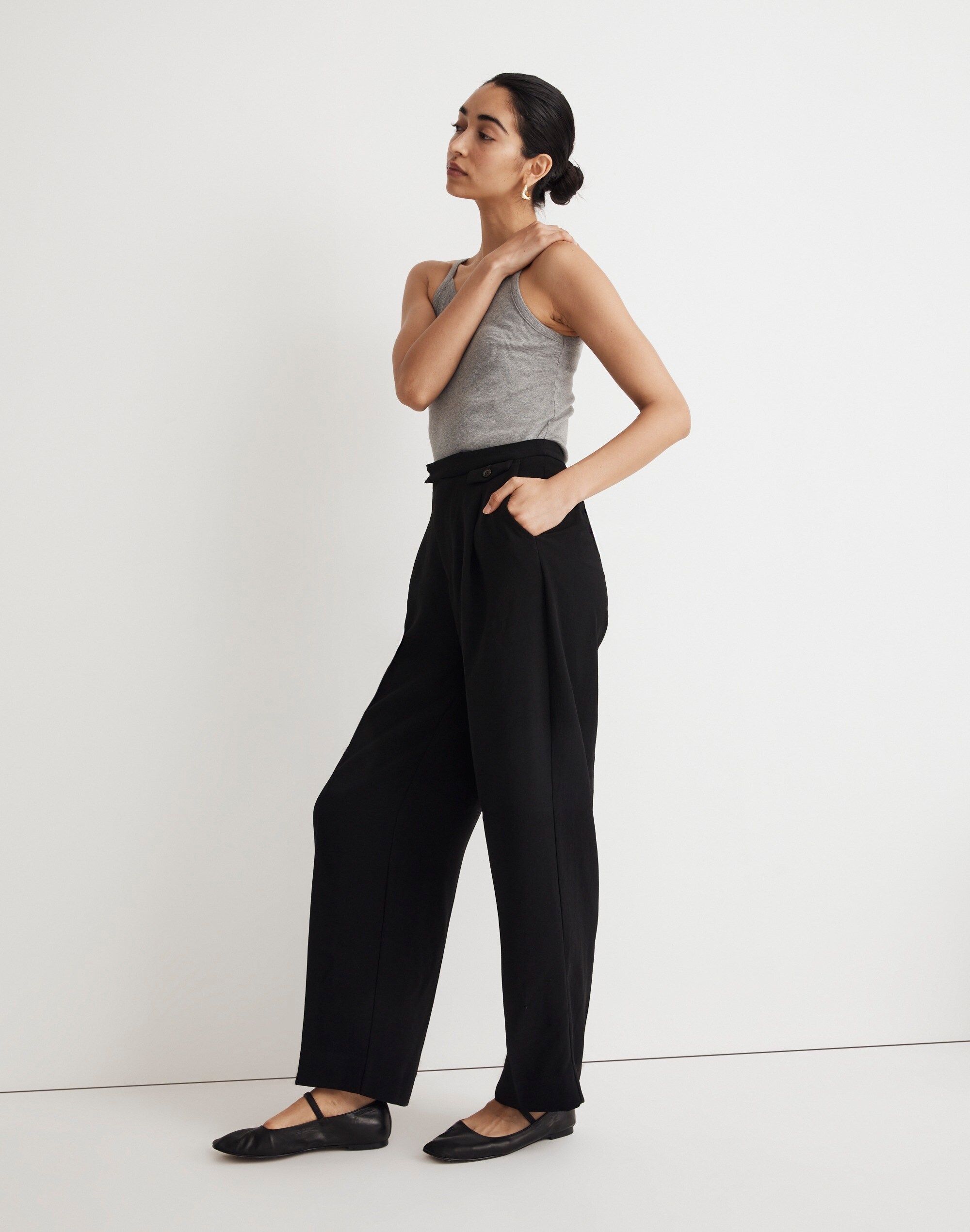 The Rosedale High-Rise Straight Pant in Crepe