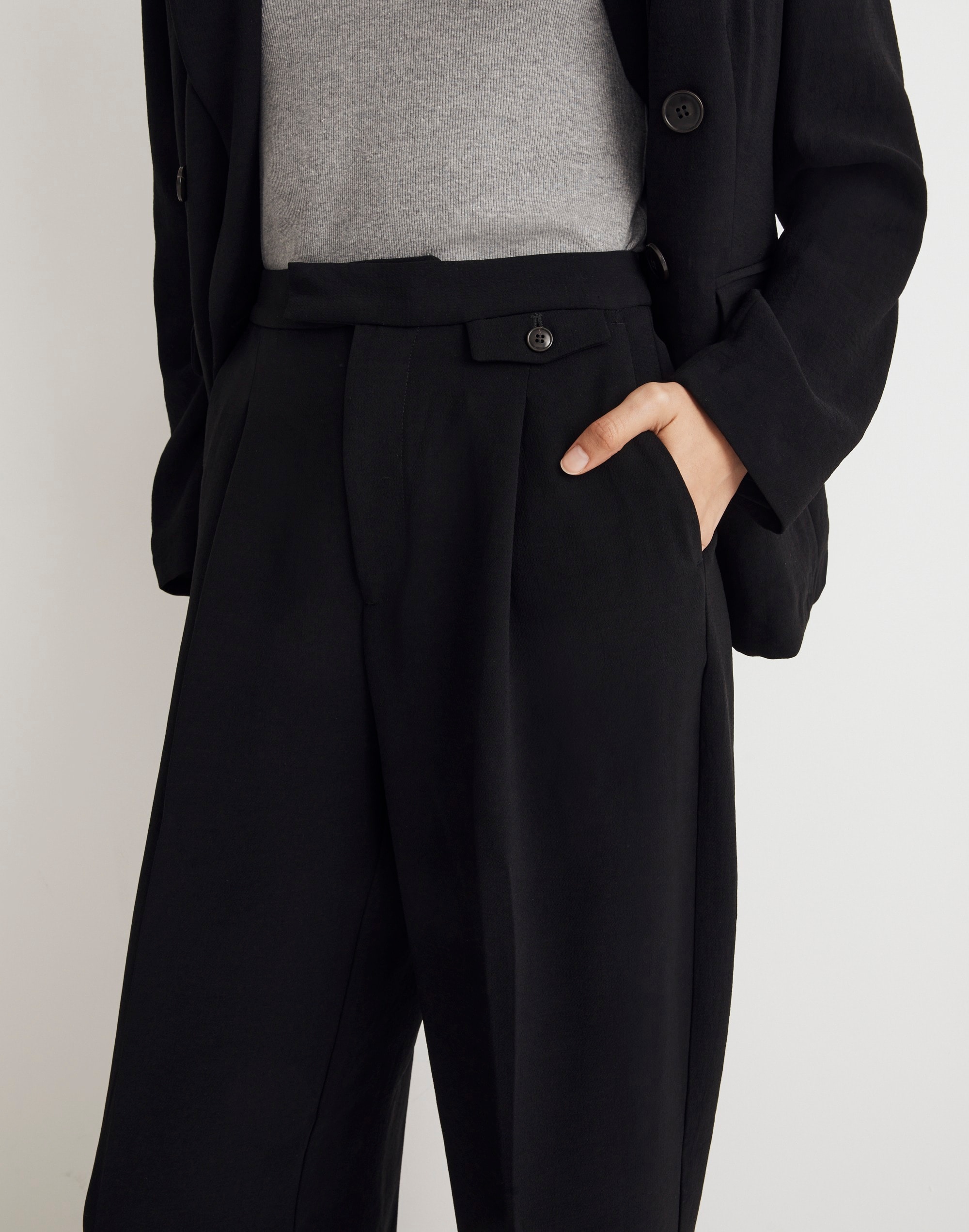 The Petite Rosedale High-Rise Straight Pant Crepe