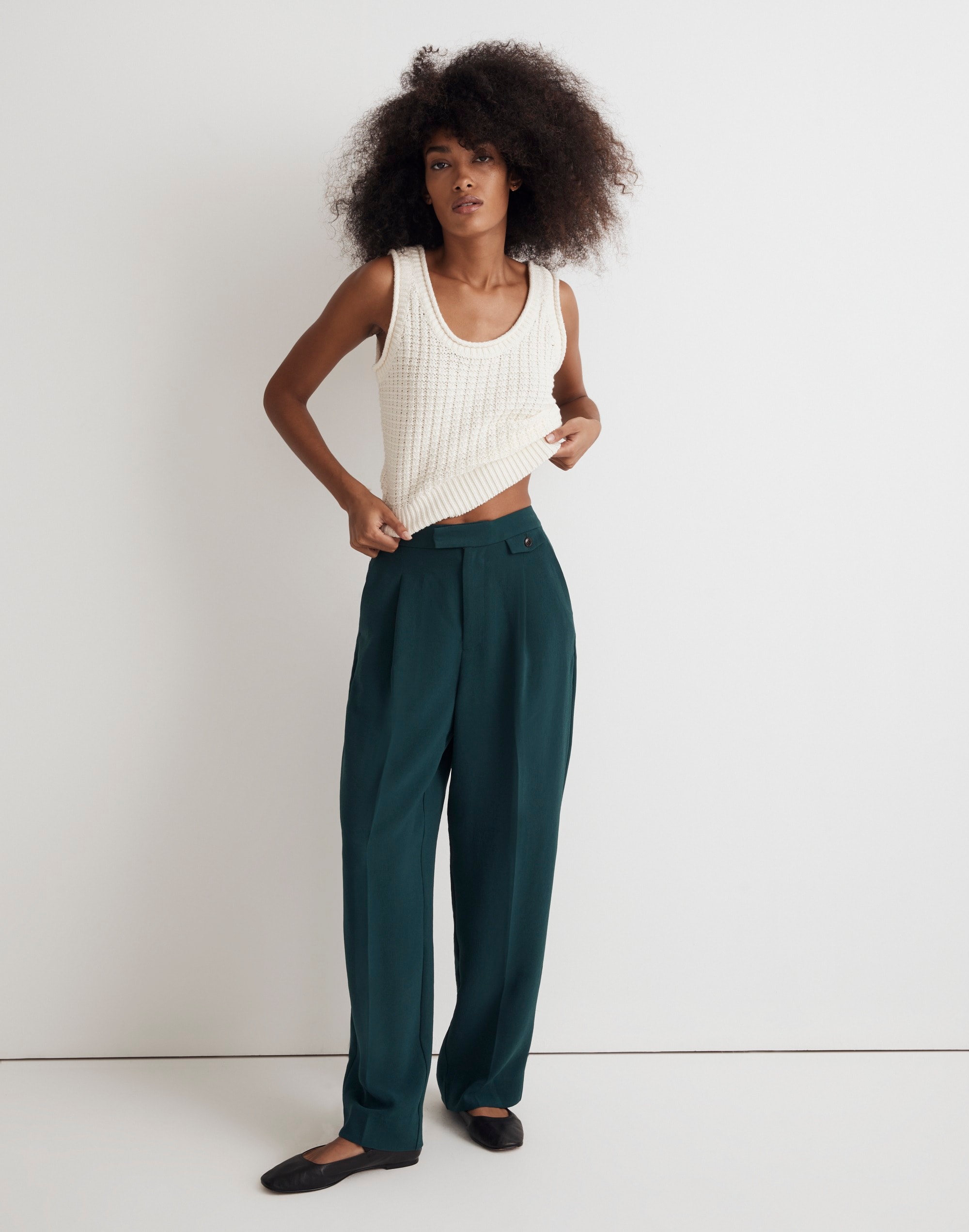 Mw The Rosedale High-rise Straight Pant In Smoky Spruce