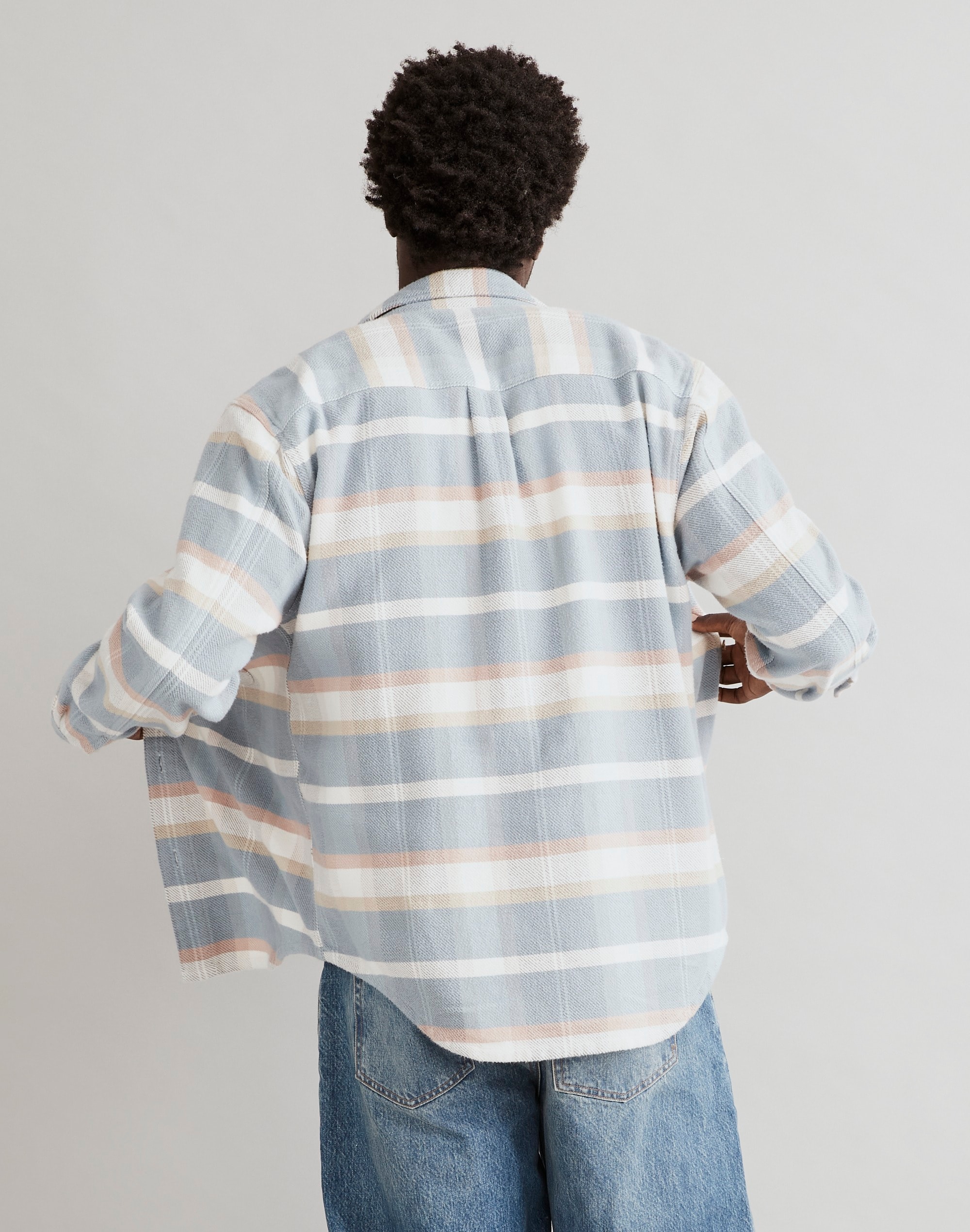 Oversized Easy Long-Sleeve Shirt Plaid