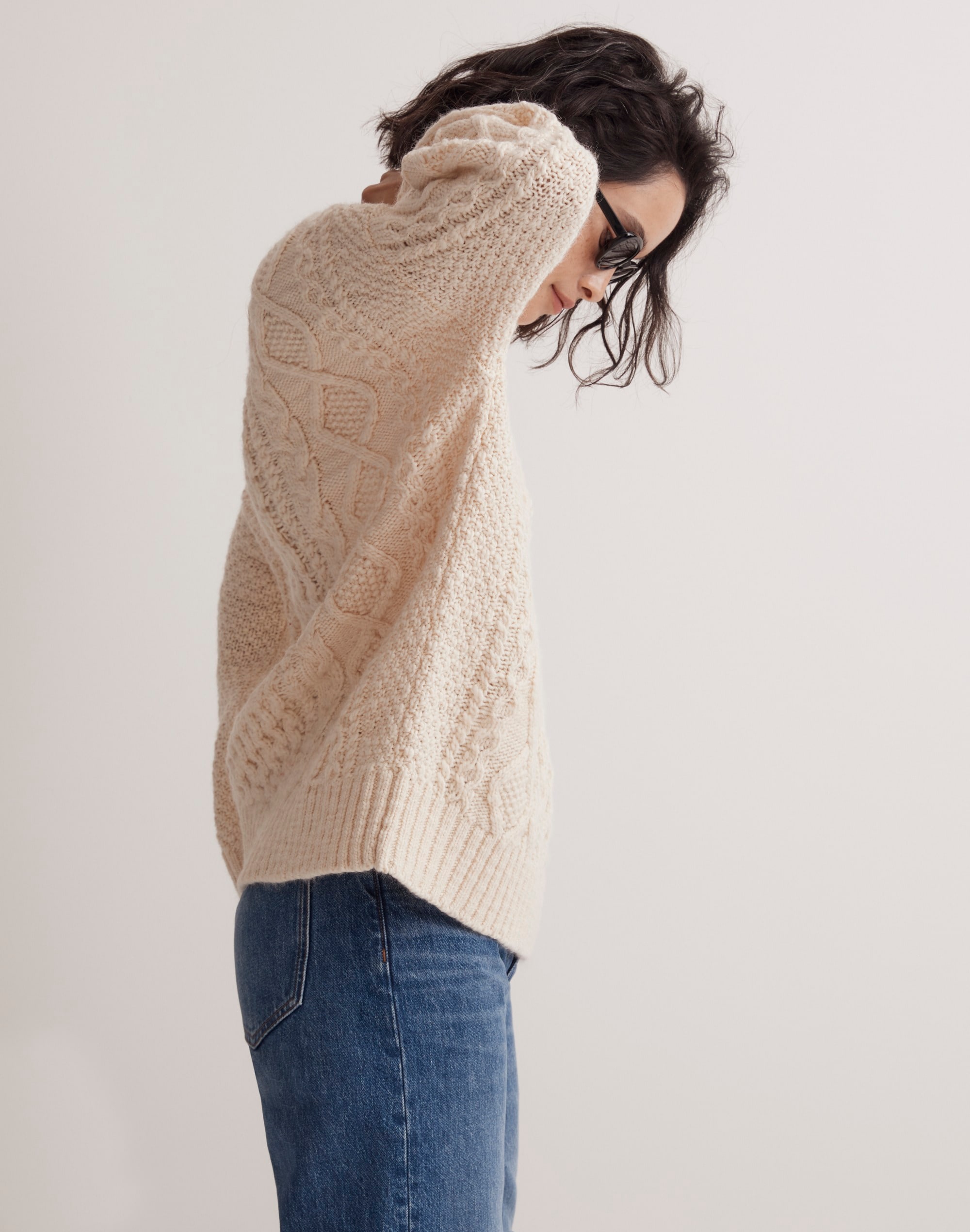Cable-Knit Oversized Sweater