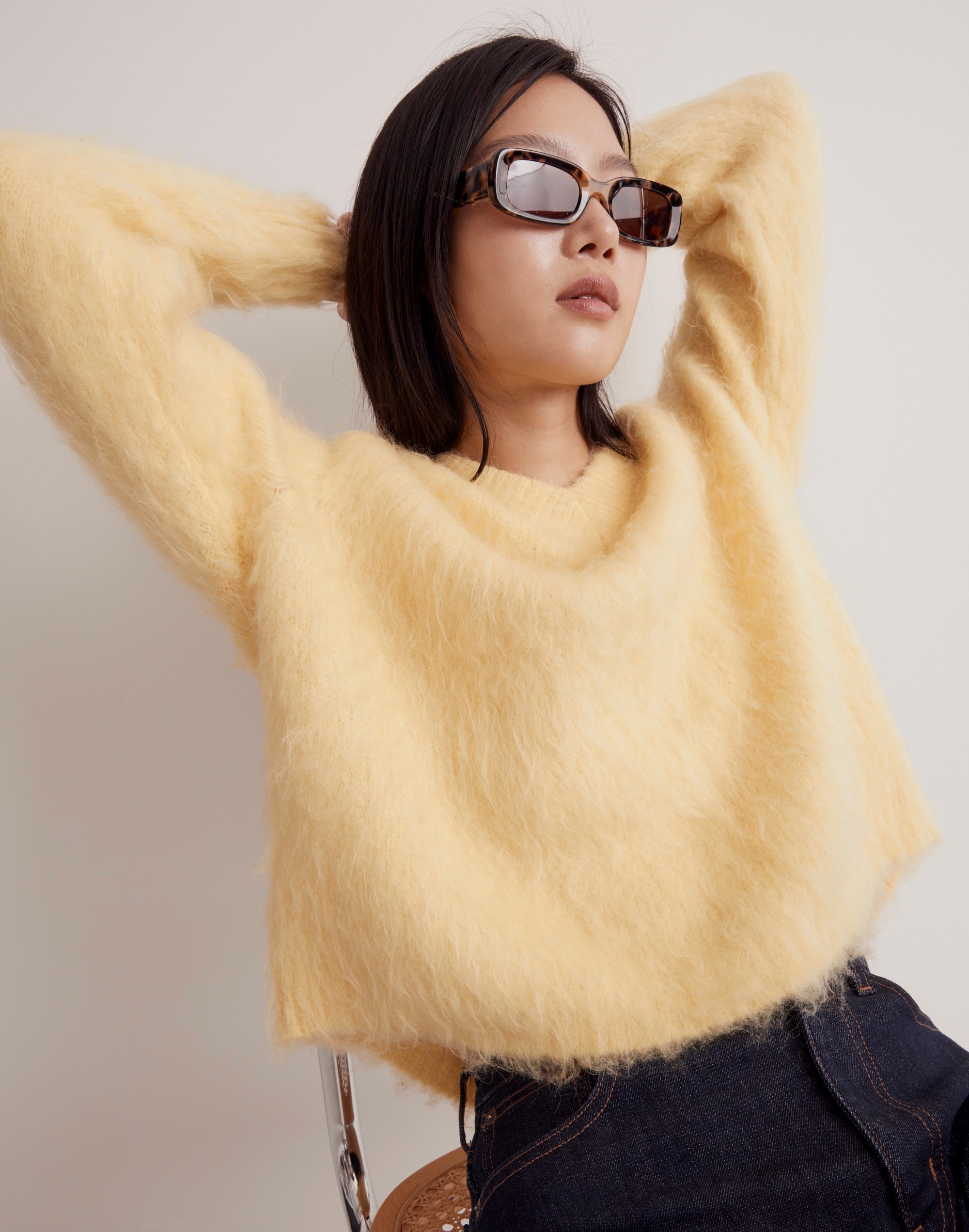 brushed v-neck sweater