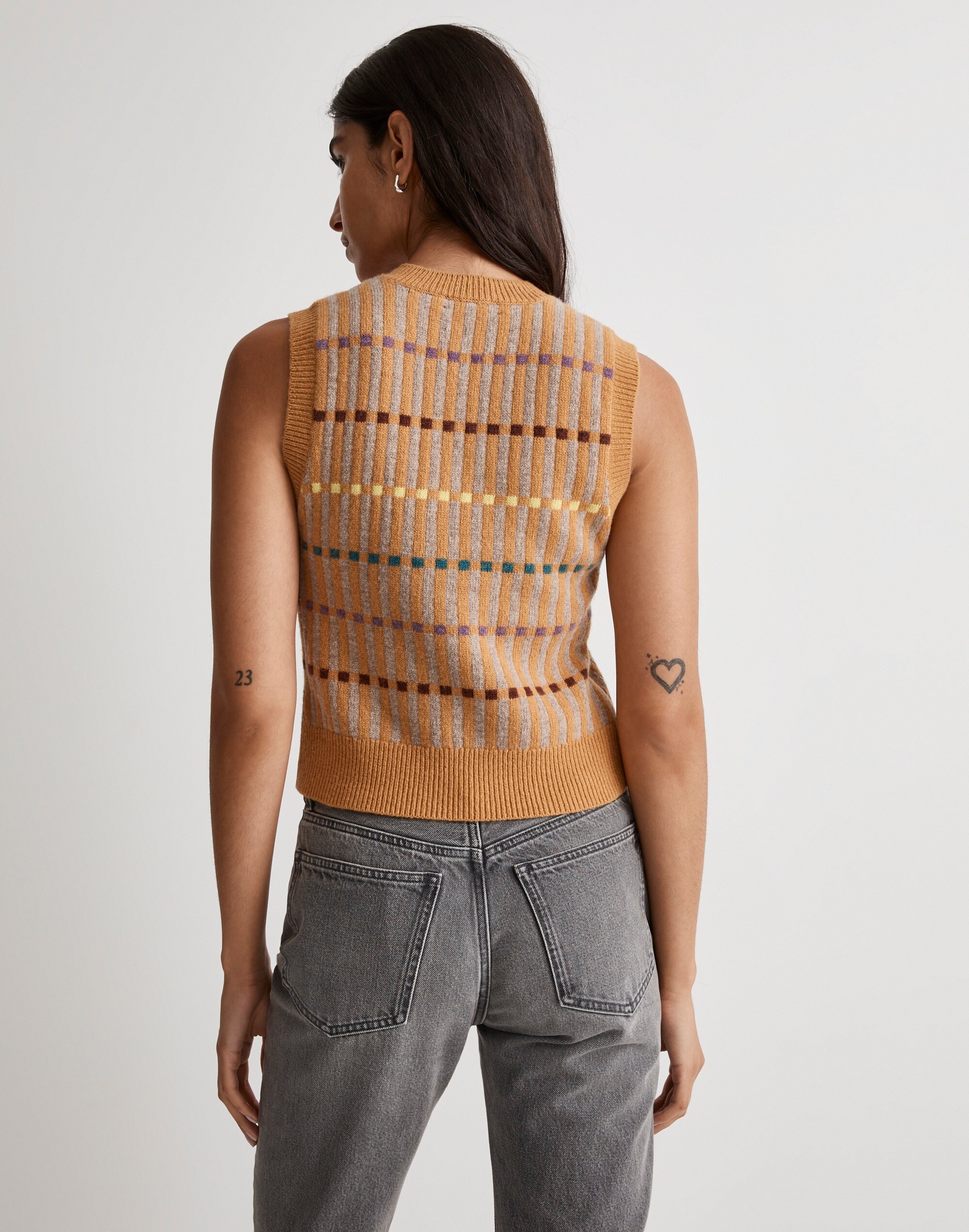 Jacquard V-Neck Sweater Vest