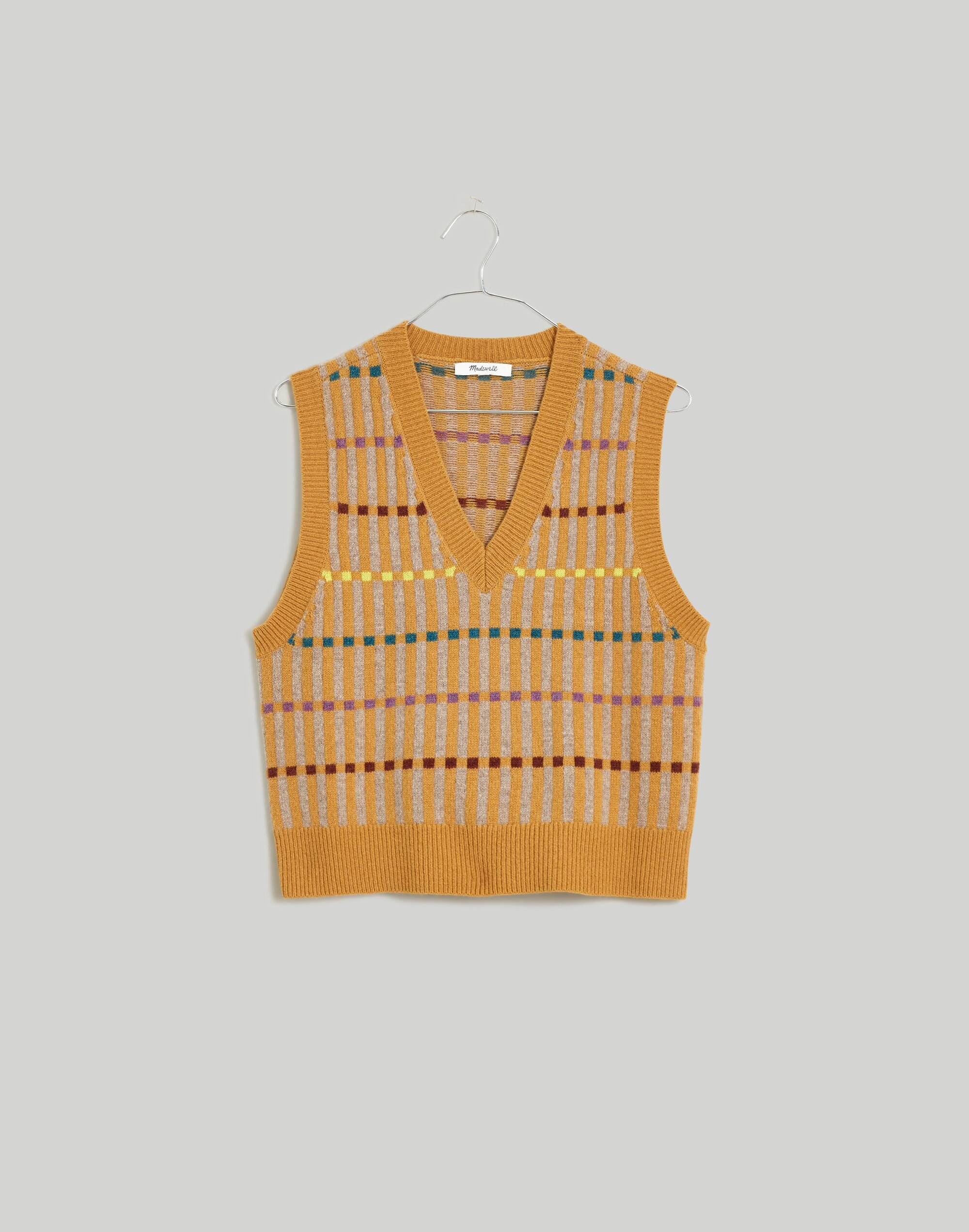 Jacquard V-Neck Sweater Vest