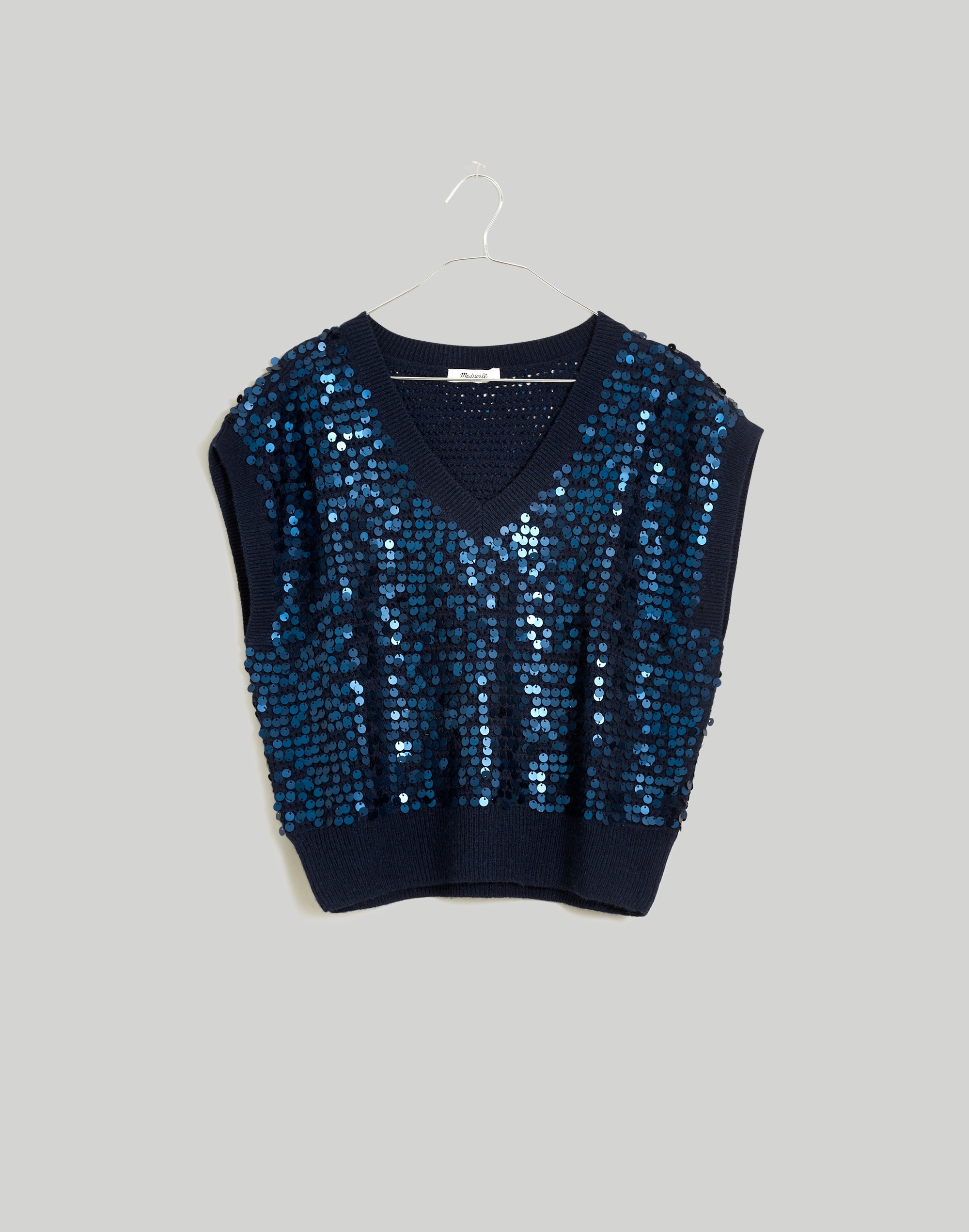 Sequin-Embellished Sweater Vest