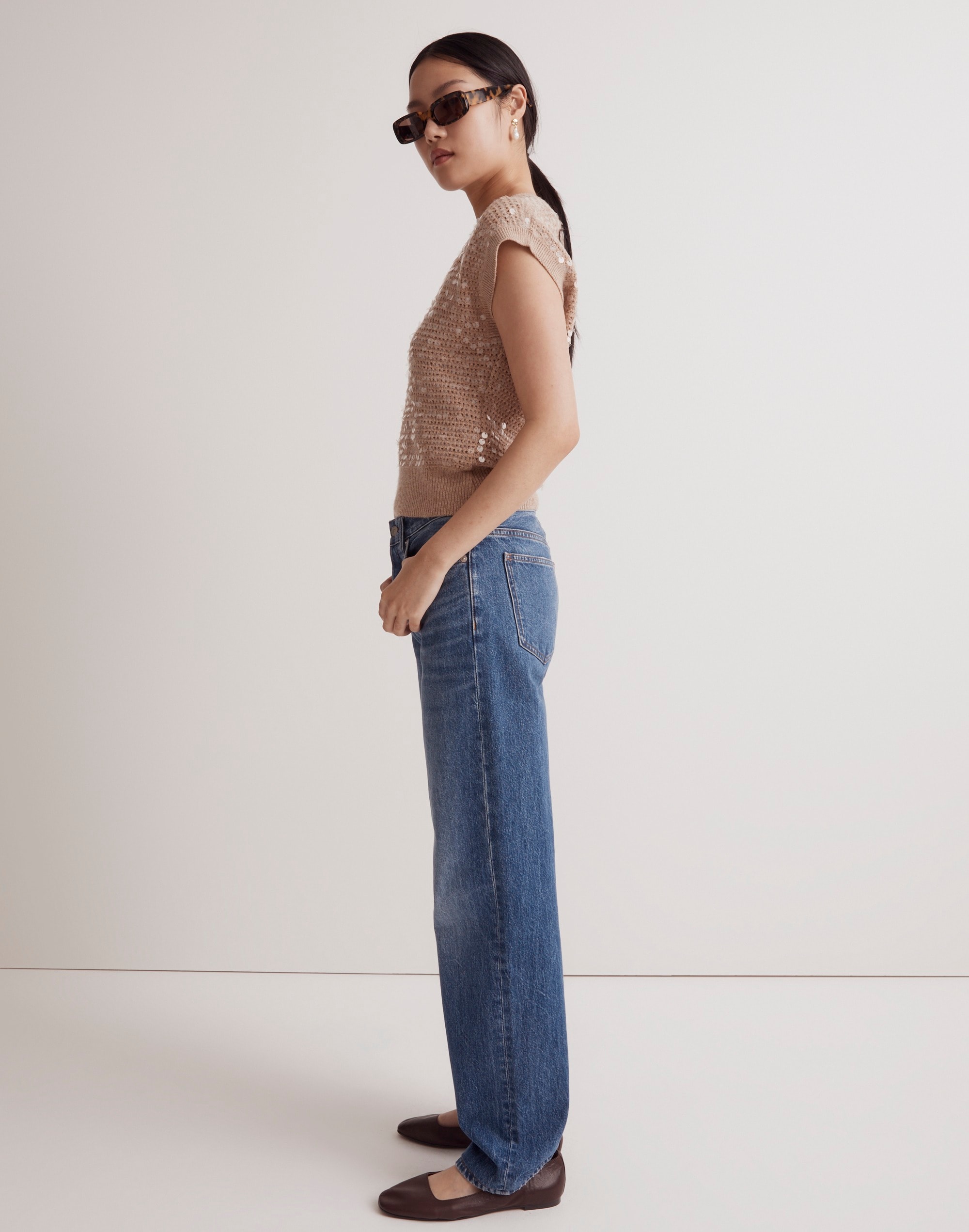 Sequin-Embellished Sweater Vest