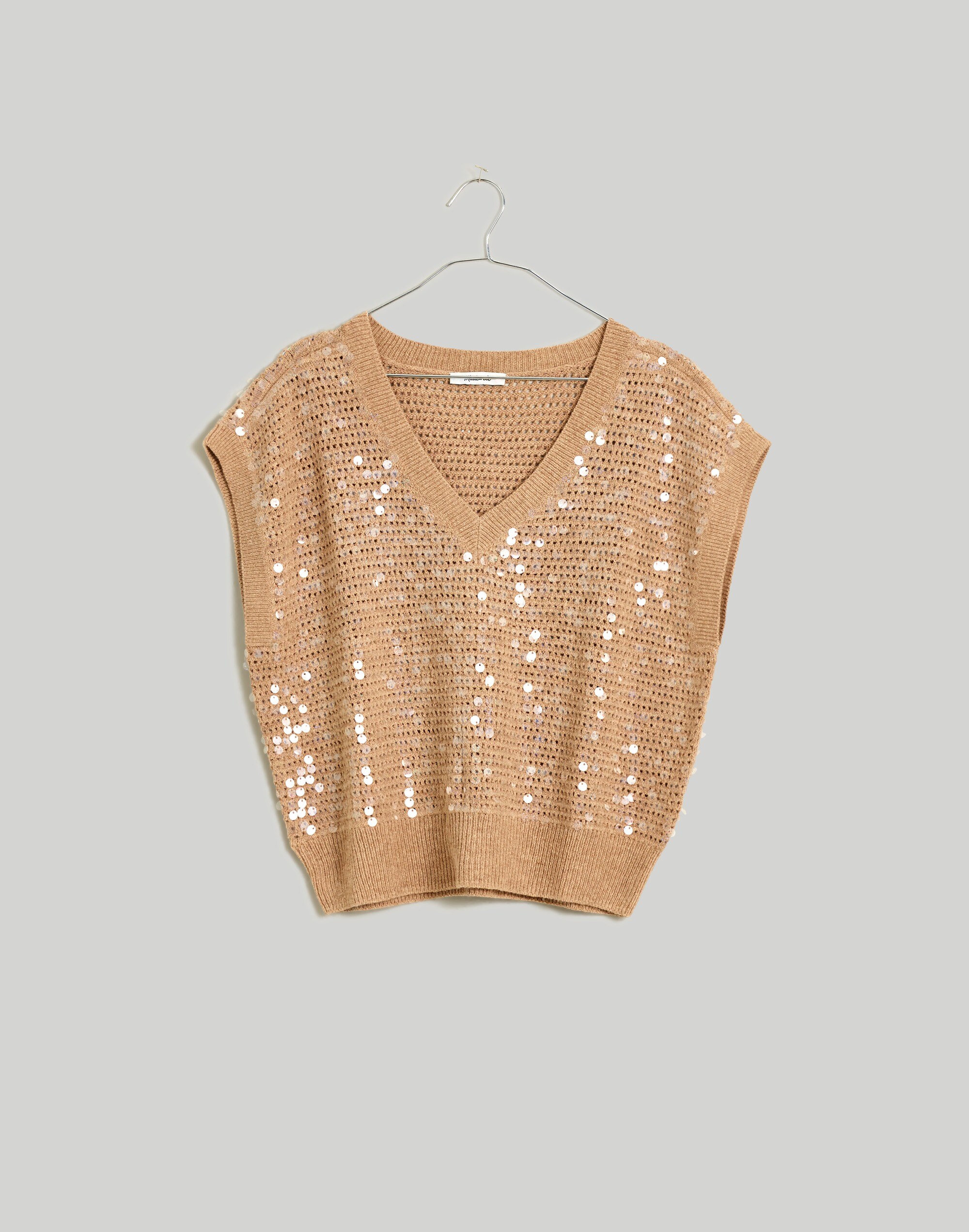 Sequin-Embellished Sweater Vest