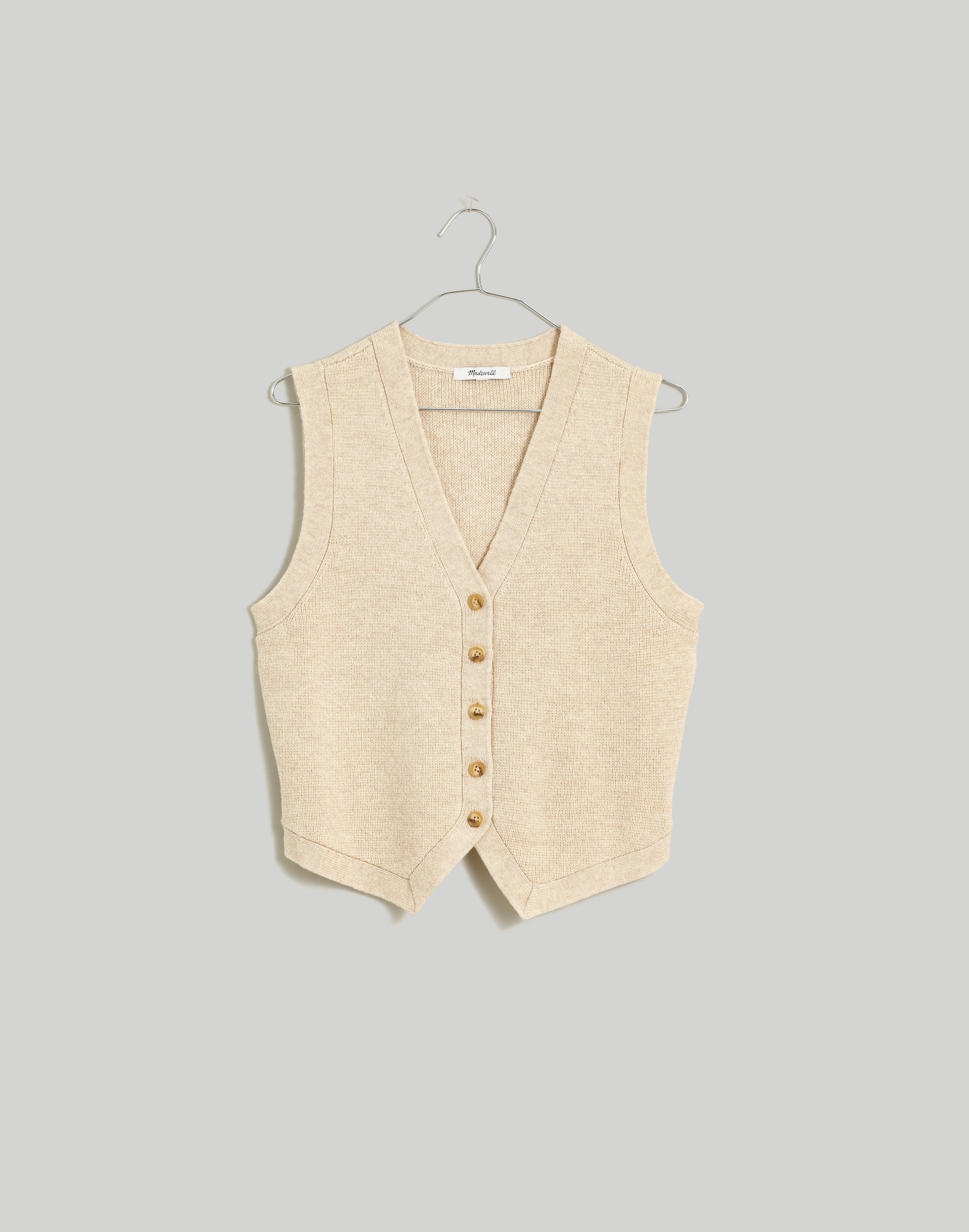 V-Neck Button-Front Sweater Vest