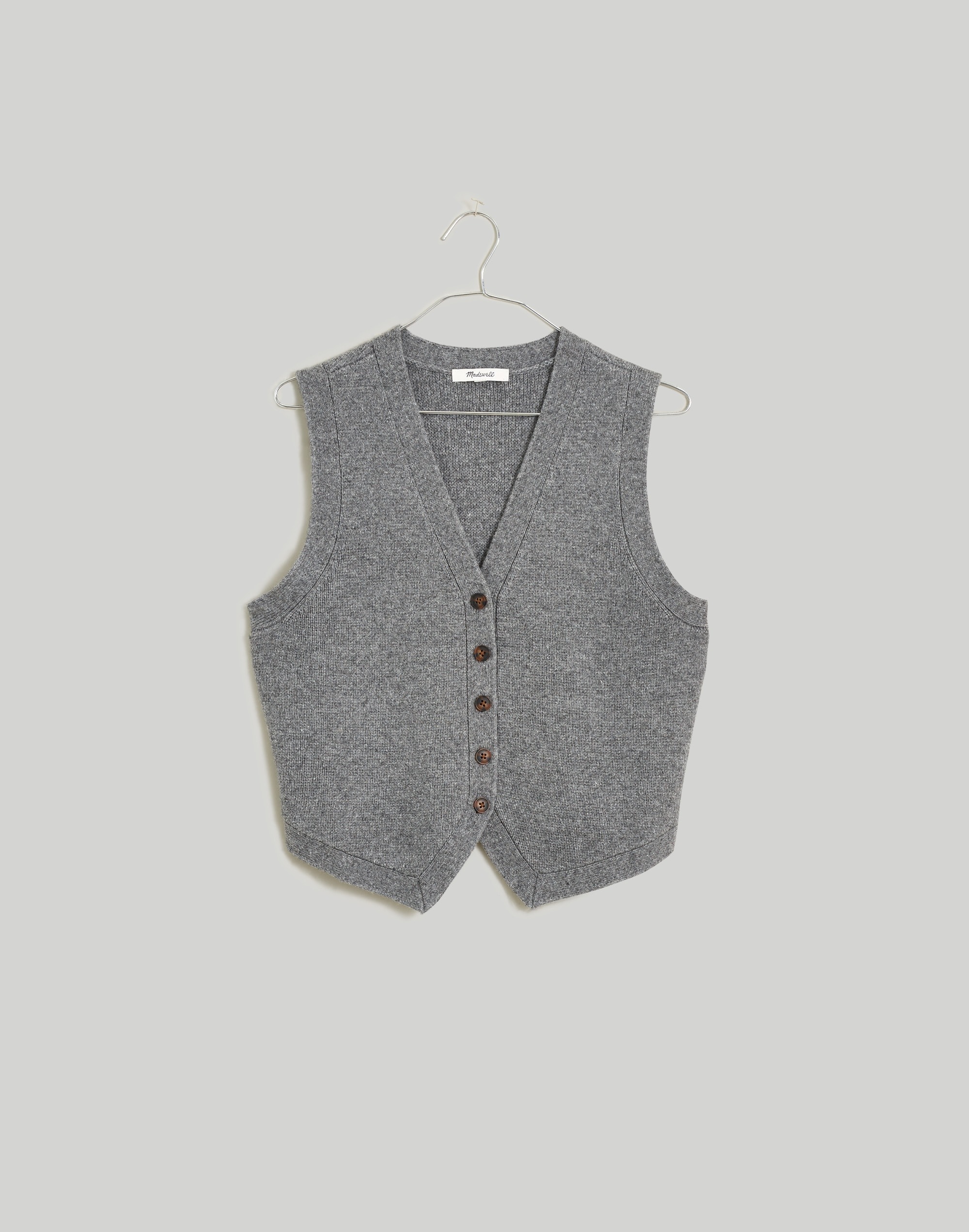V-Neck Button-Front Sweater Vest