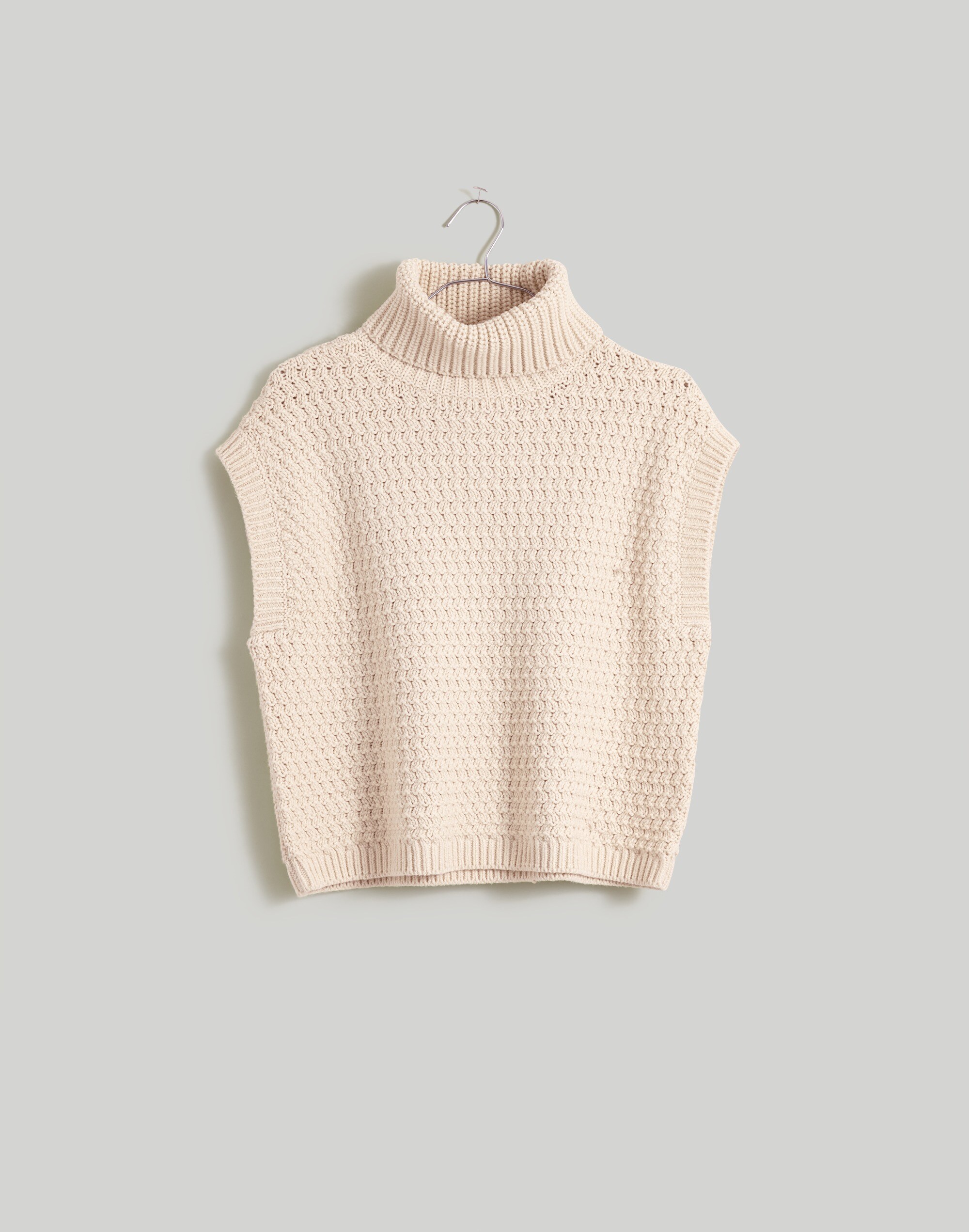 Textured Turtleneck Sweater Vest