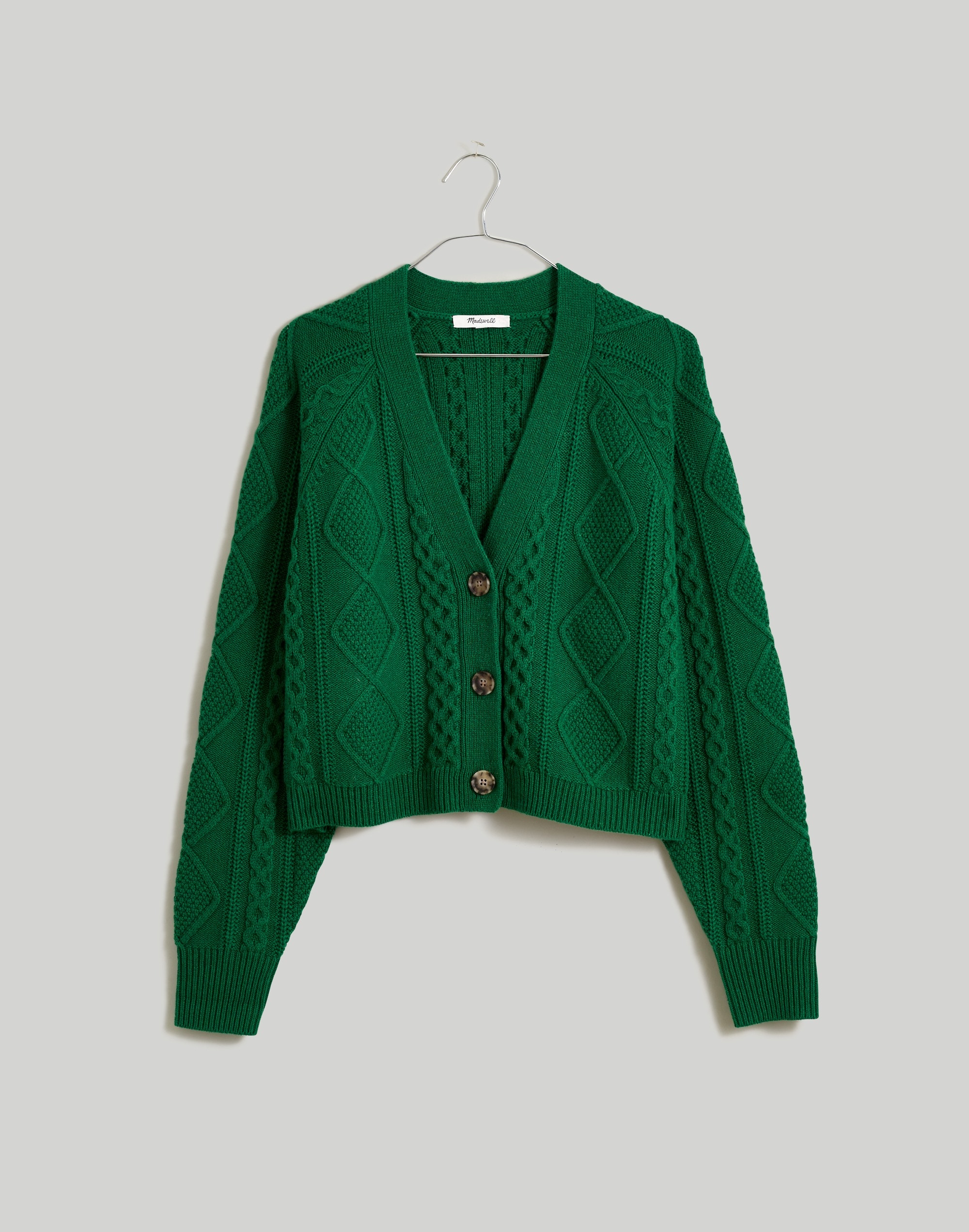 Cable-Knit Cropped Cardigan