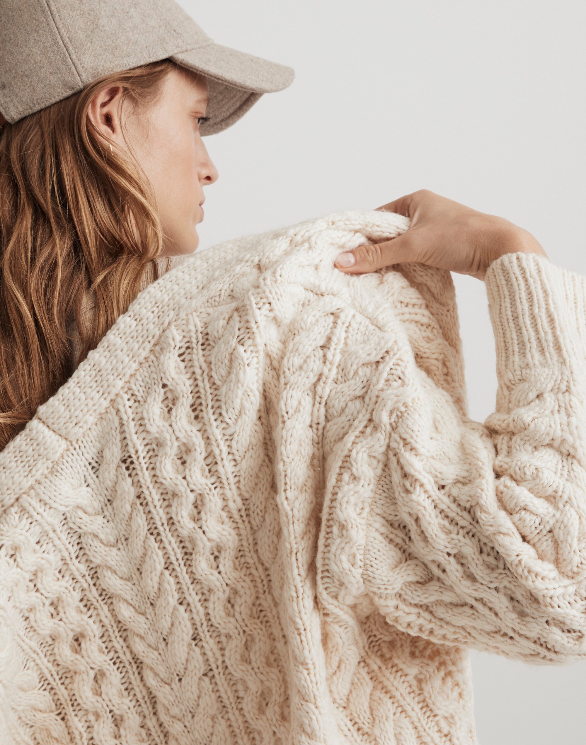 Cable-Knit Long Cardigan