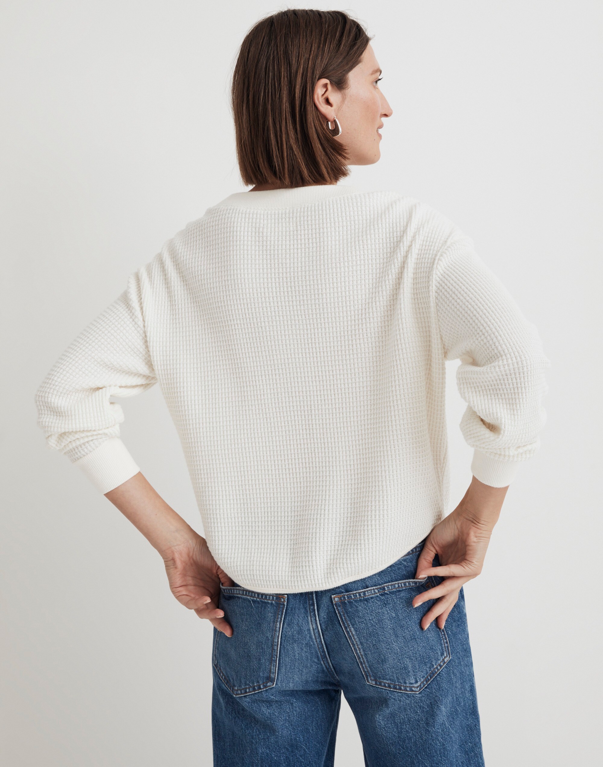 Brushed Waffle V-Neck Tee